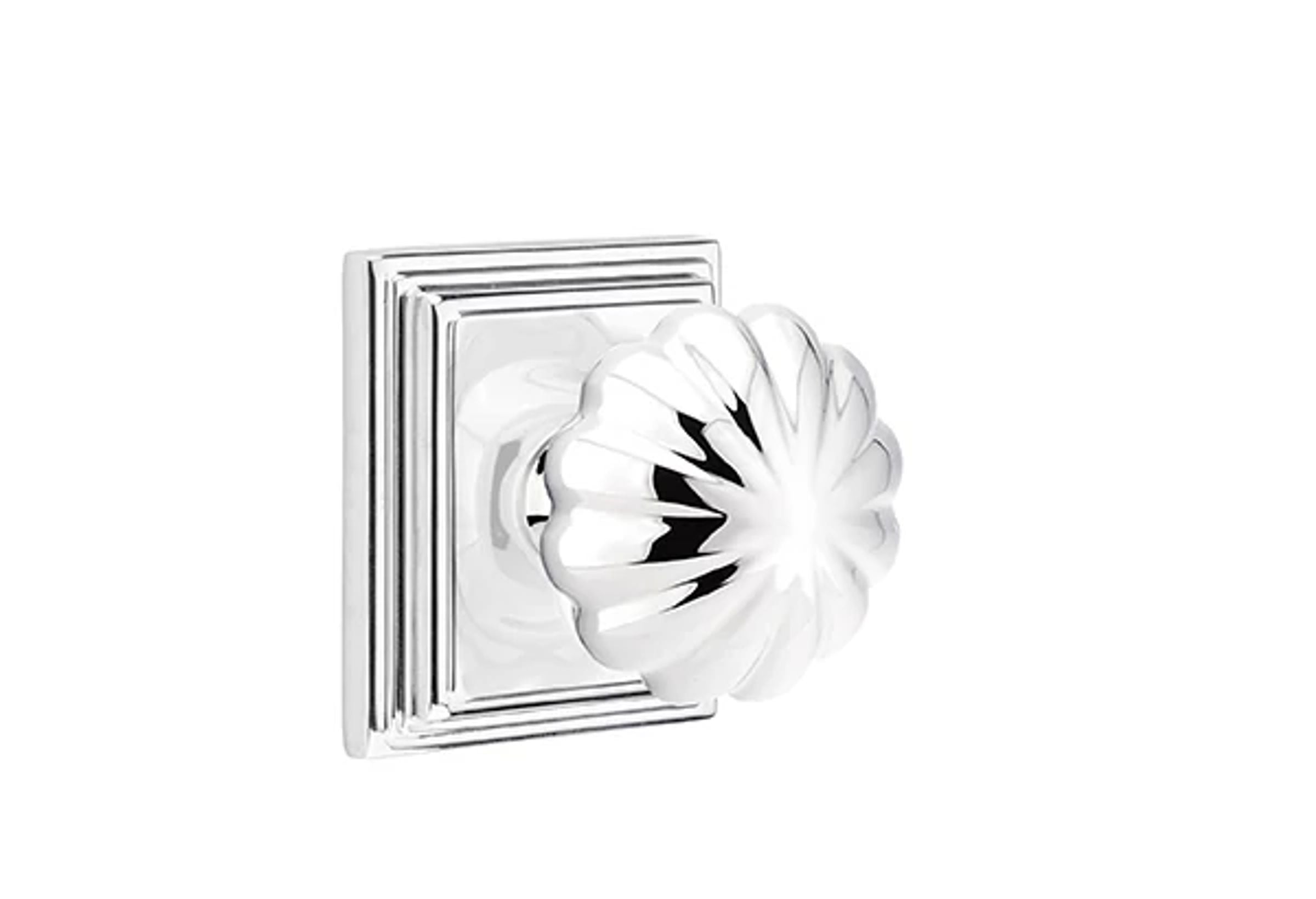 Emtek Concealed Fastener Melon Knob Set with Wilshire Rosette