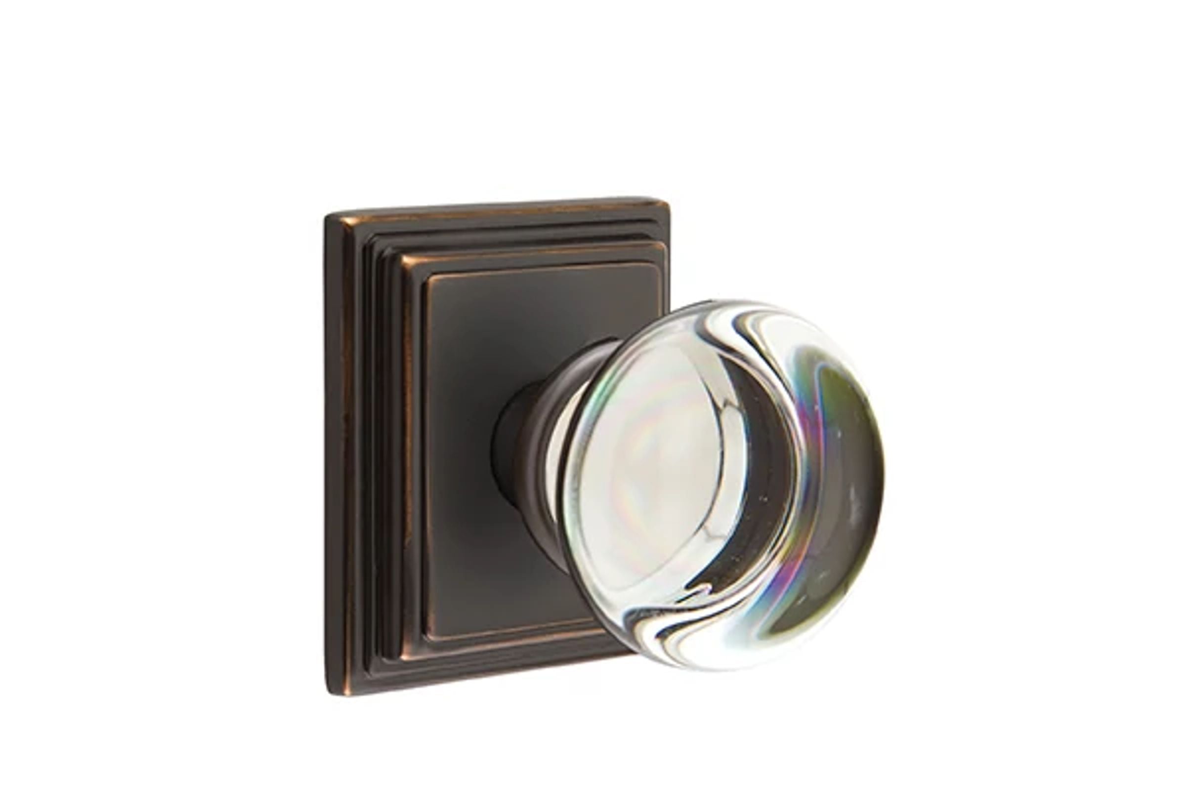 Emtek Providence Glass Knob Set with Wilshire Rosette