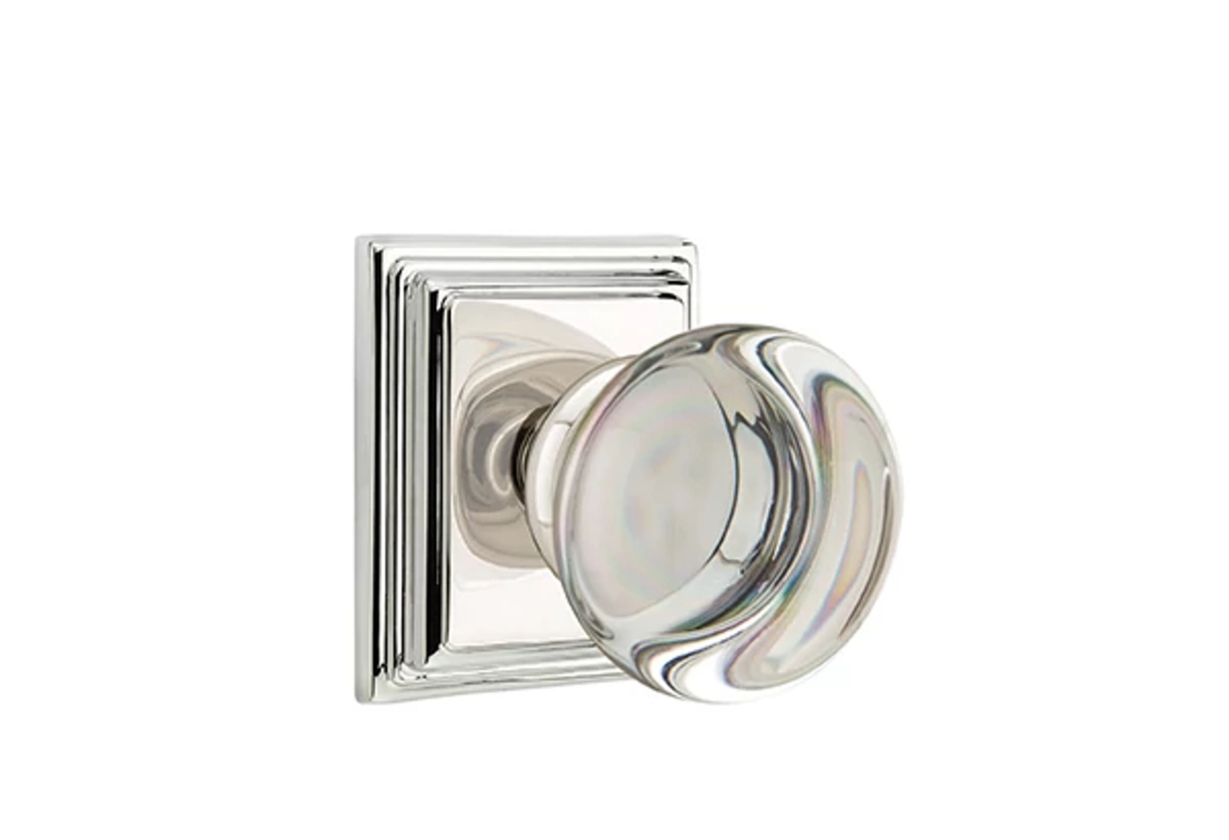Emtek Providence Glass Knob Set with Wilshire Rosette