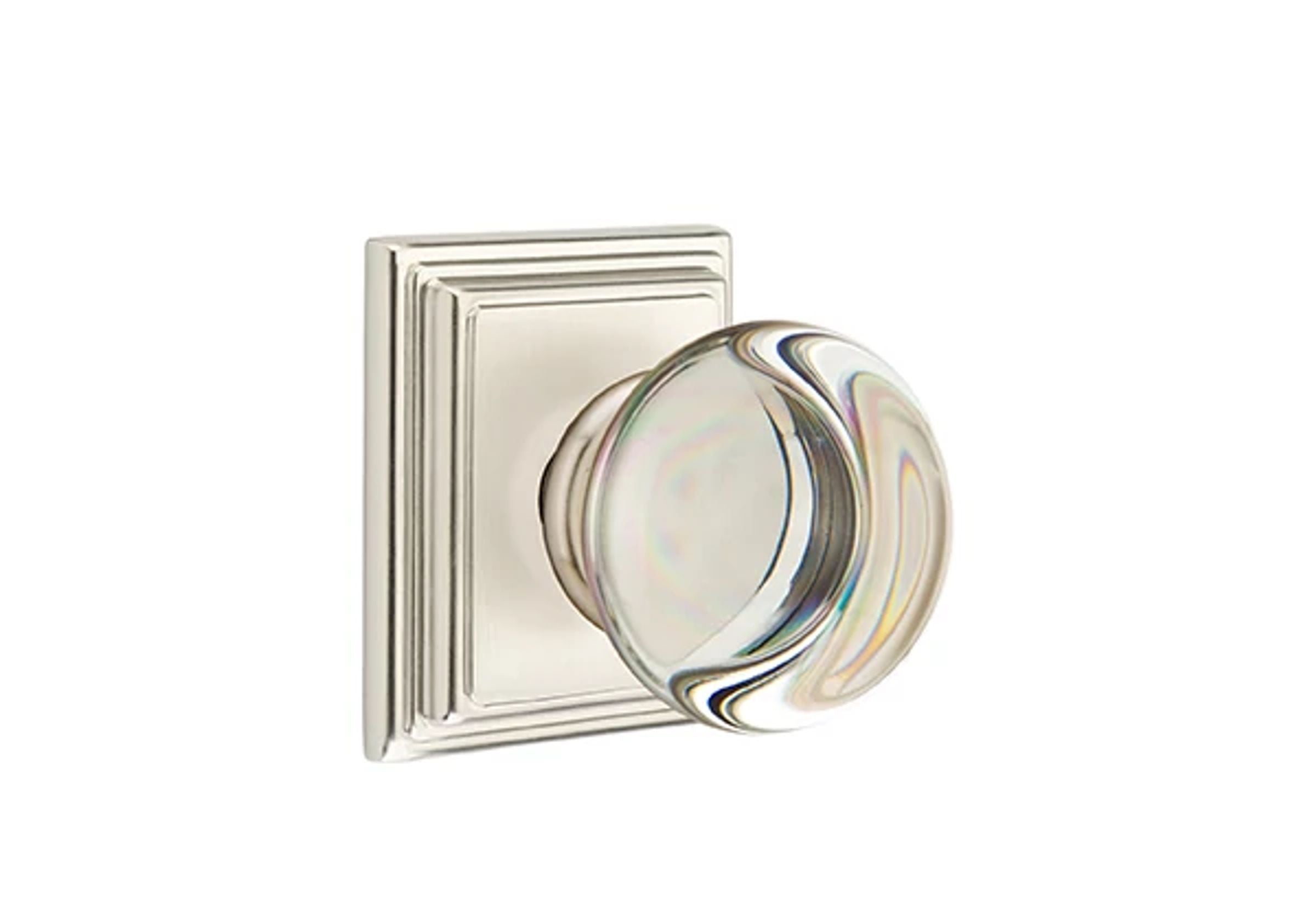 Emtek Providence Glass Knob Set with Wilshire Rosette
