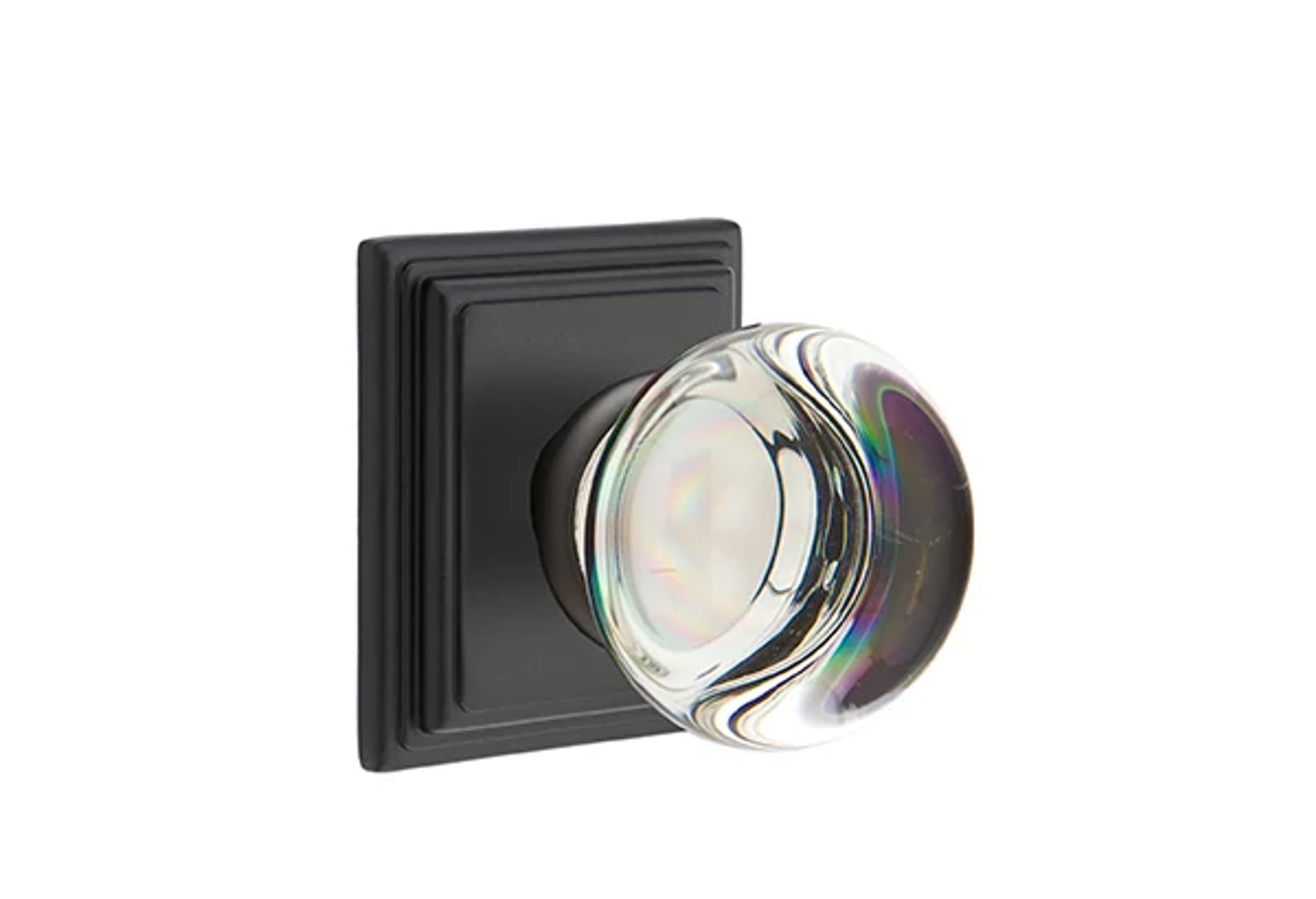 Emtek Providence Glass Knob Set with Wilshire Rosette