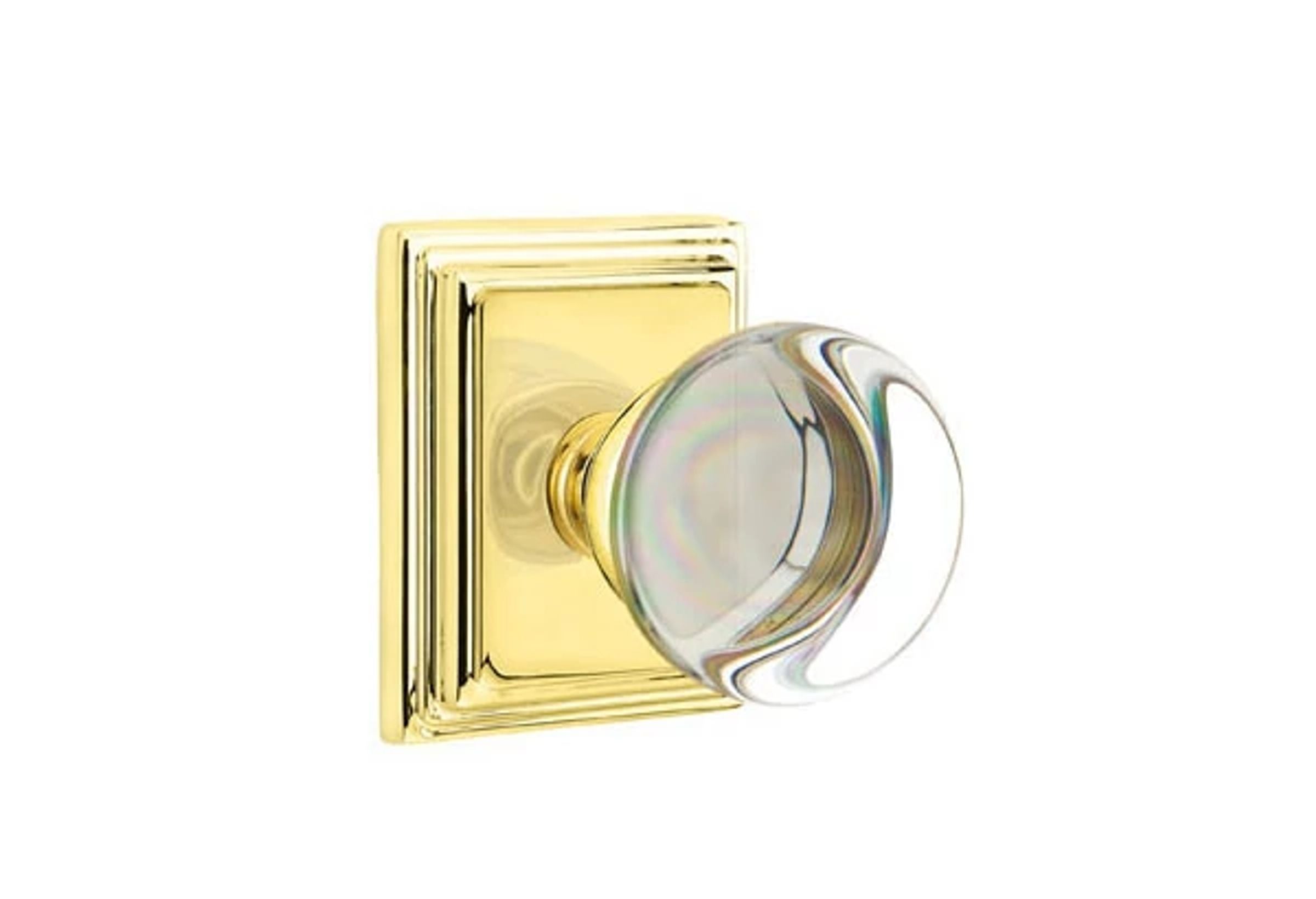 Emtek Providence Glass Knob Set with Wilshire Rosette