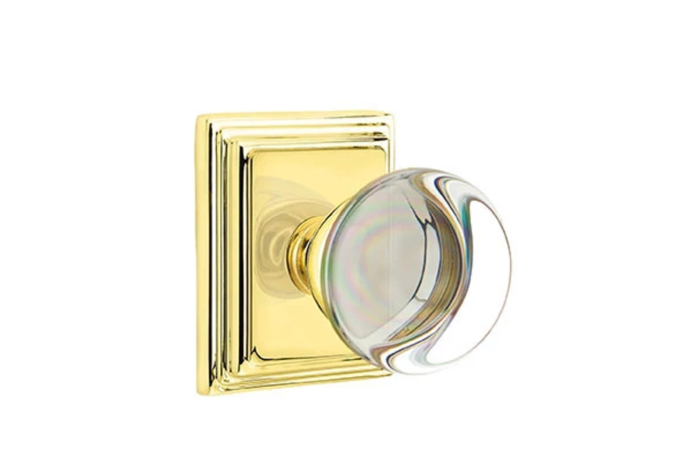 Emtek Providence Glass Knob Set with Wilshire Rosette