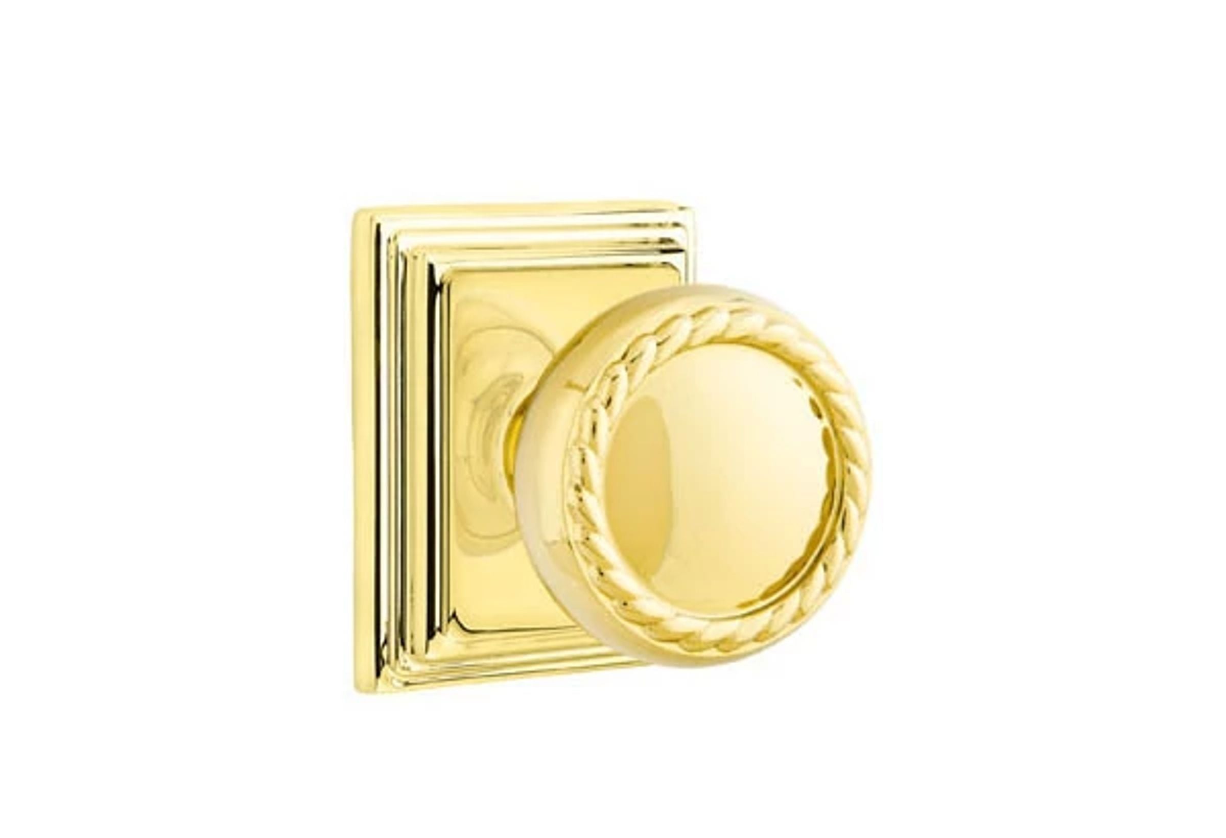 Emtek Concealed Fastener Rope Knob Set with Wilshire Rosette