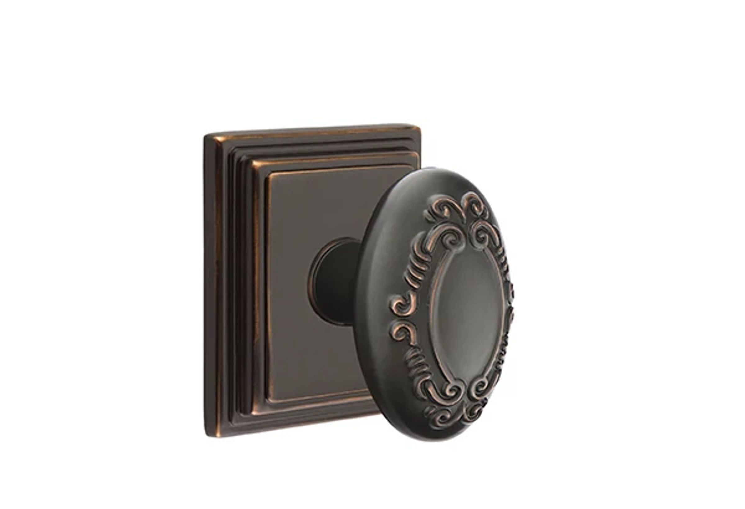 Emtek Concealed Fastener Victoria Knob Set with Wilshire Rosette
