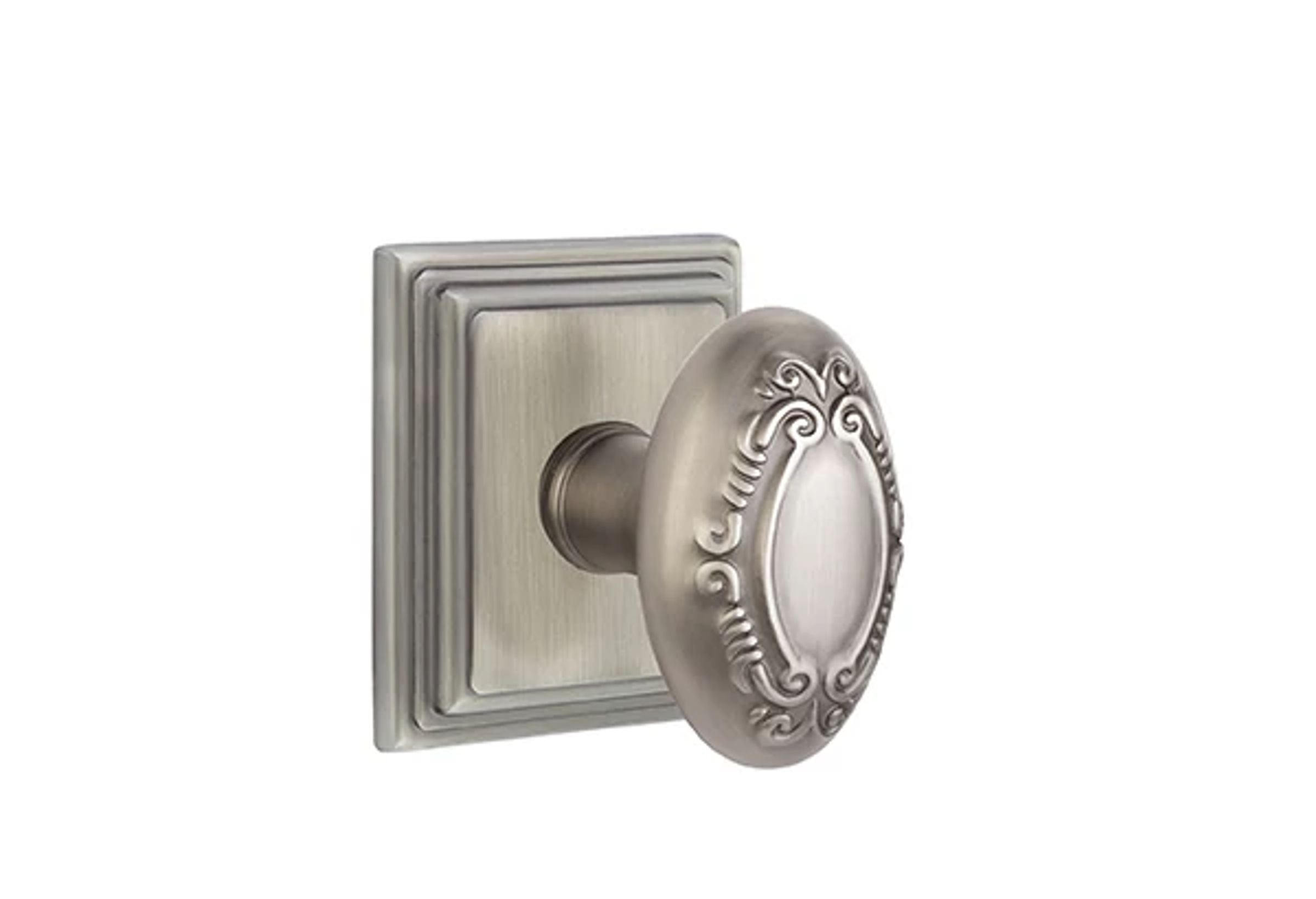 Emtek Concealed Fastener Victoria Knob Set with Wilshire Rosette