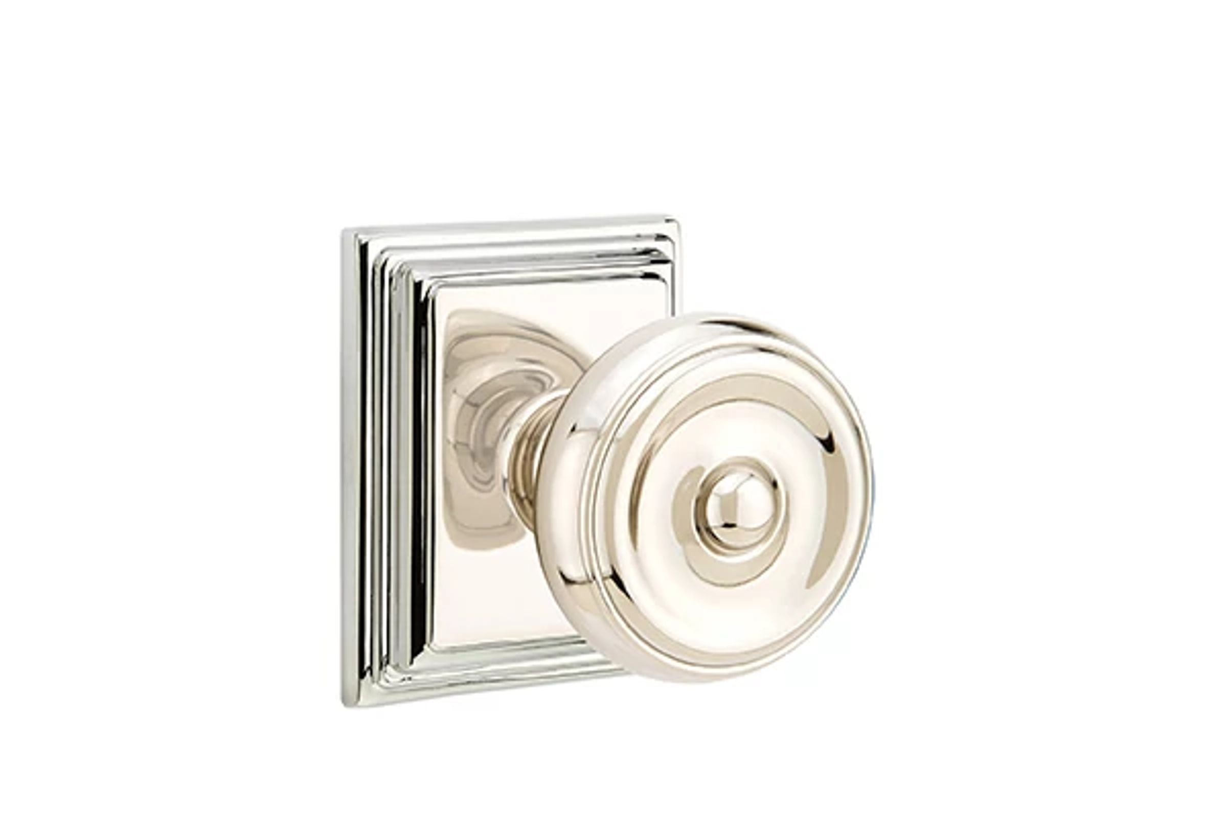 Emtek Concealed Fastener Waverly Knob Set with Wilshire Rosette