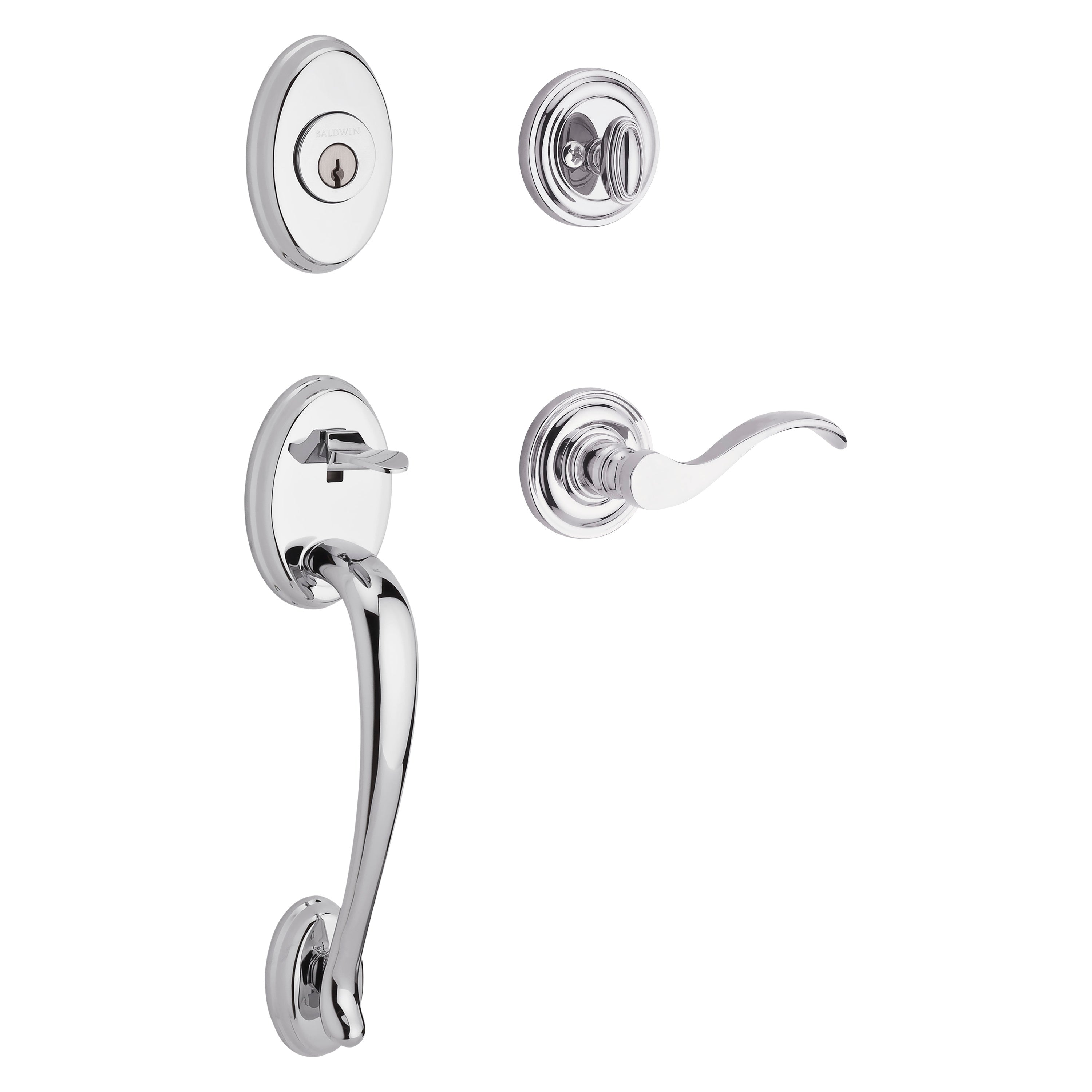 Baldwin Reserve Columbus Single Cylinder Handleset With Curve Lever