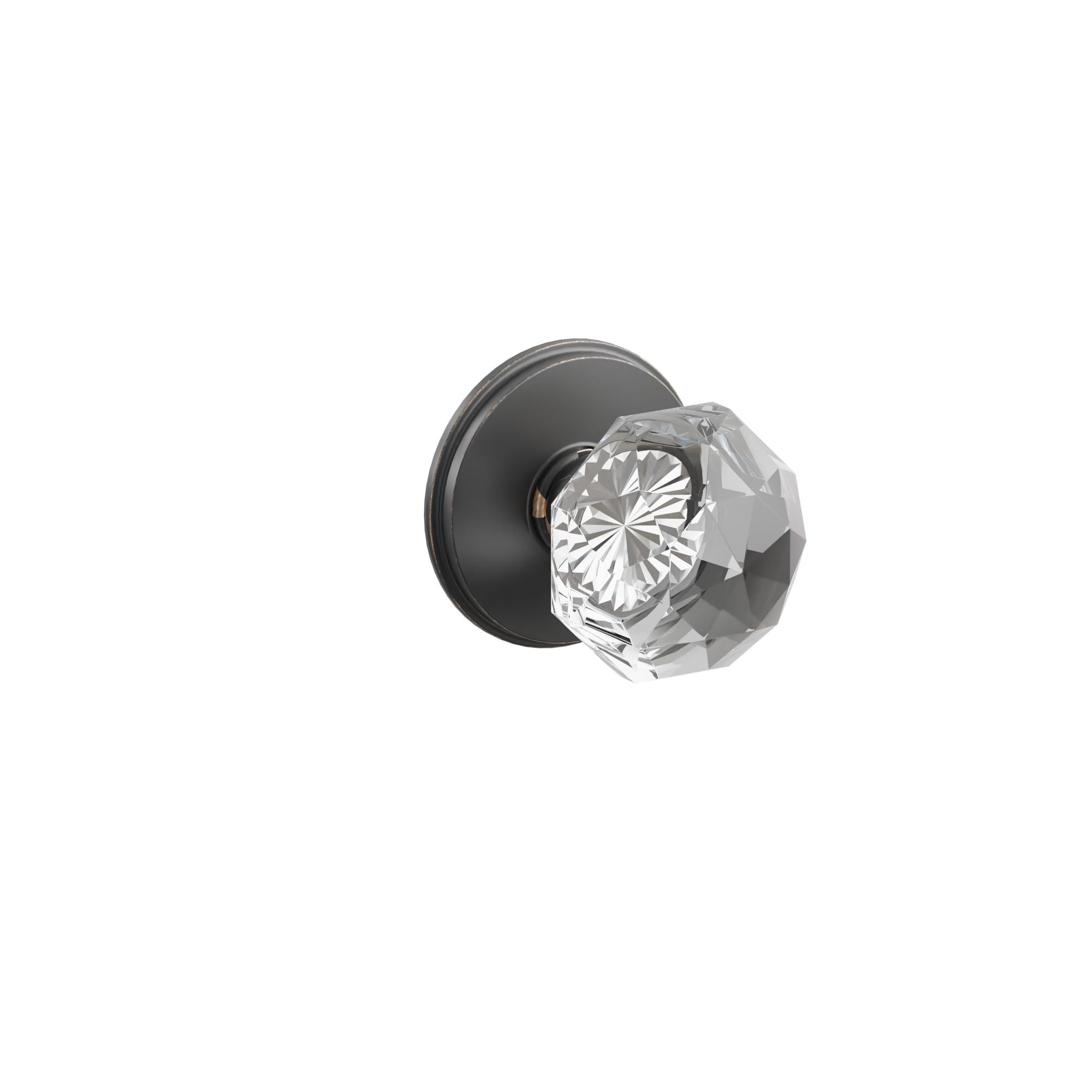 Emtek Concealed Fastener Diamond Glass Knob Set With Watford Rosette
