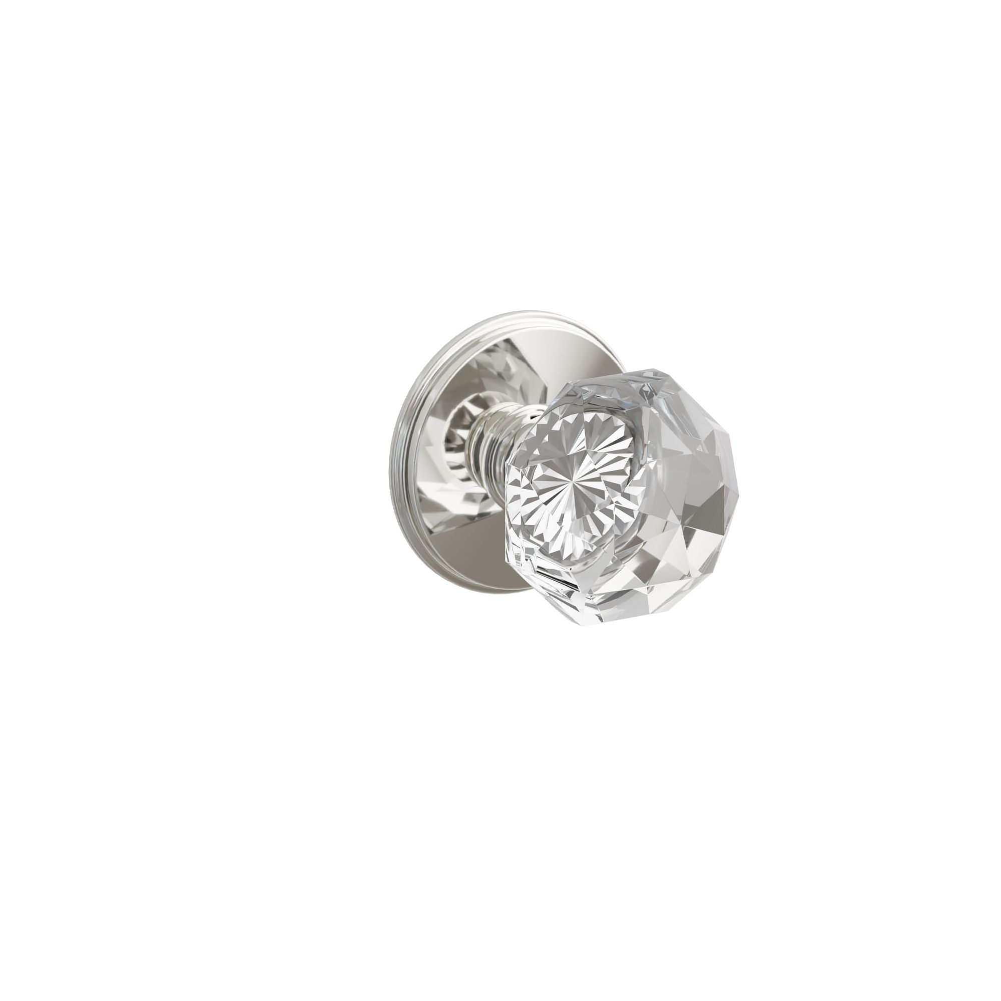 Emtek Concealed Fastener Diamond Glass Knob Set With Watford Rosette