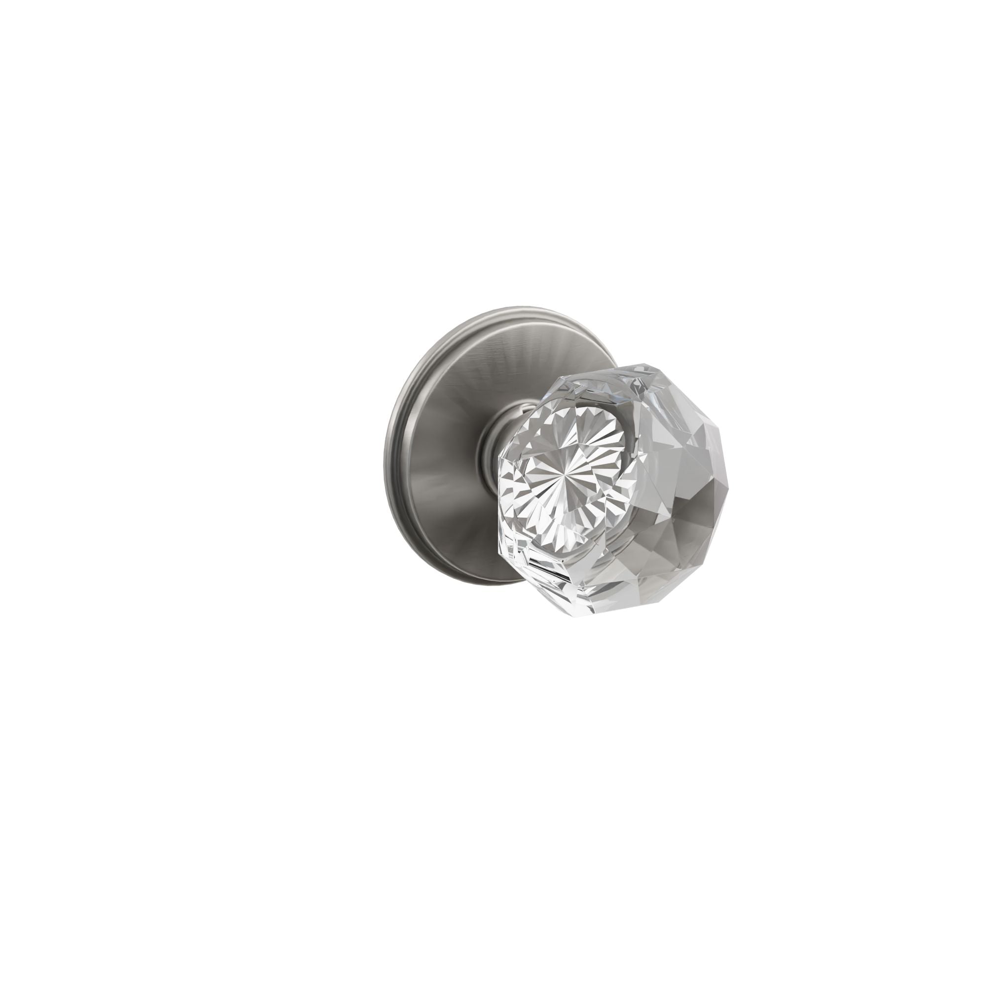 Emtek Concealed Fastener Diamond Glass Knob Set With Watford Rosette