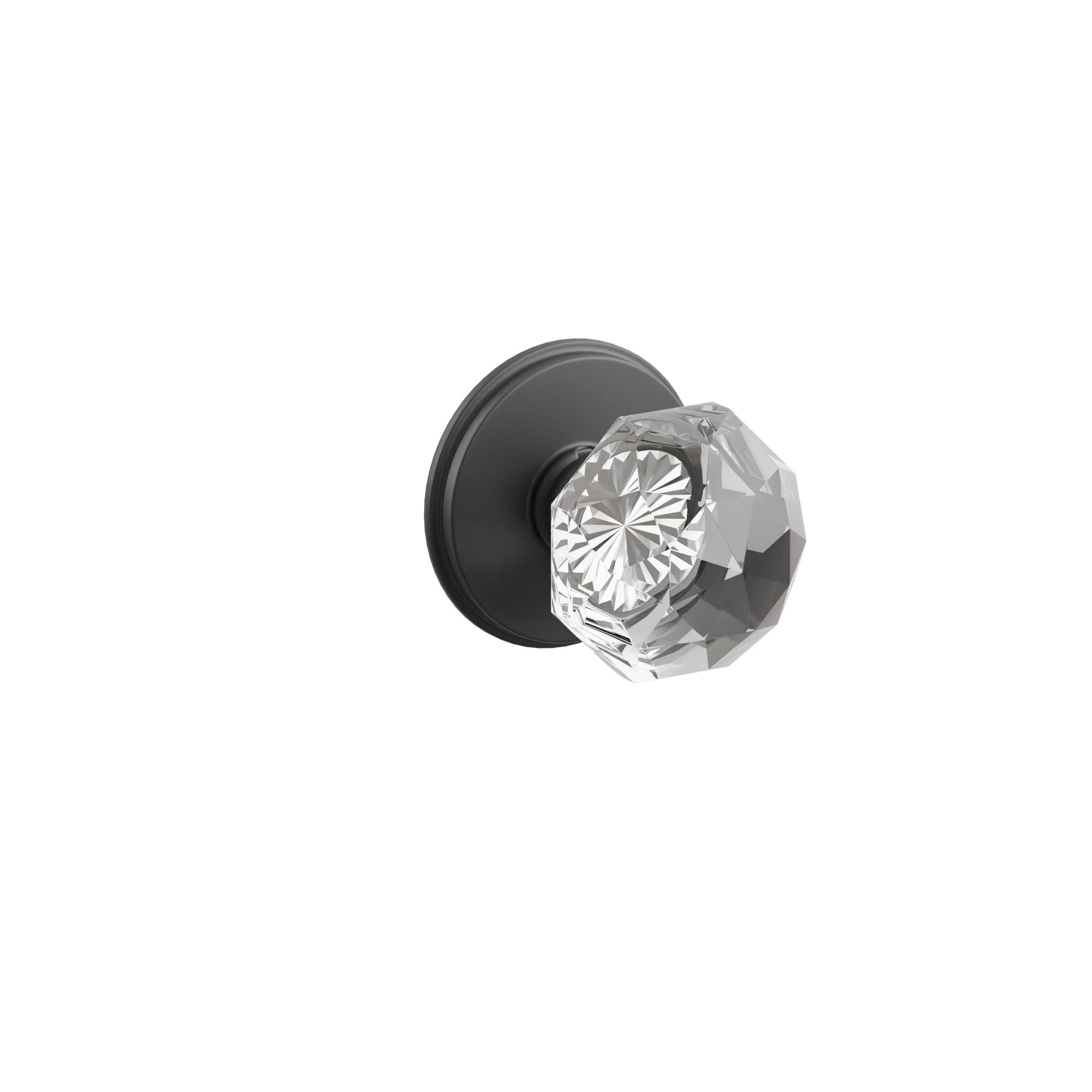 Emtek Concealed Fastener Diamond Glass Knob Set With Watford Rosette