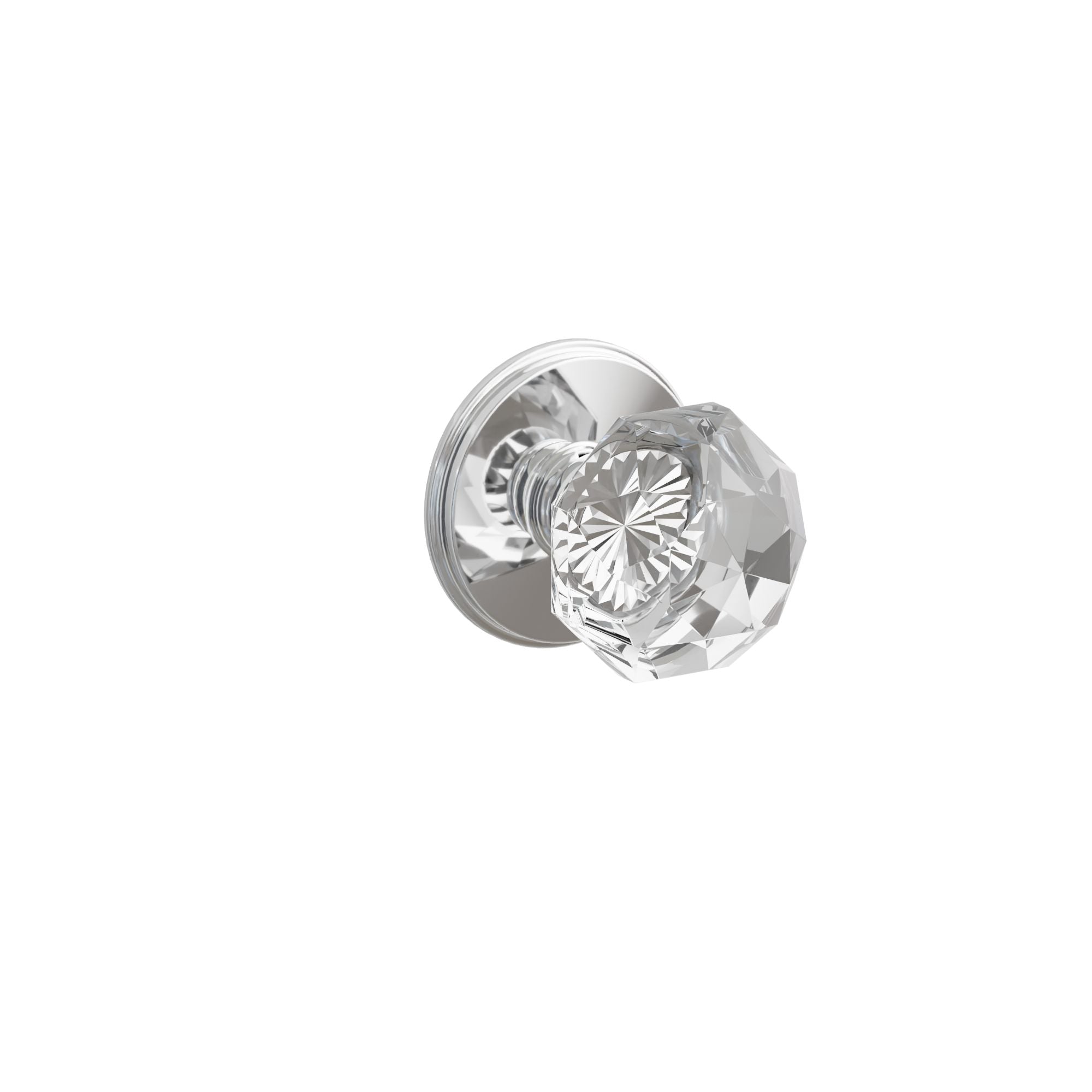 Emtek Concealed Fastener Diamond Glass Knob Set With Watford Rosette