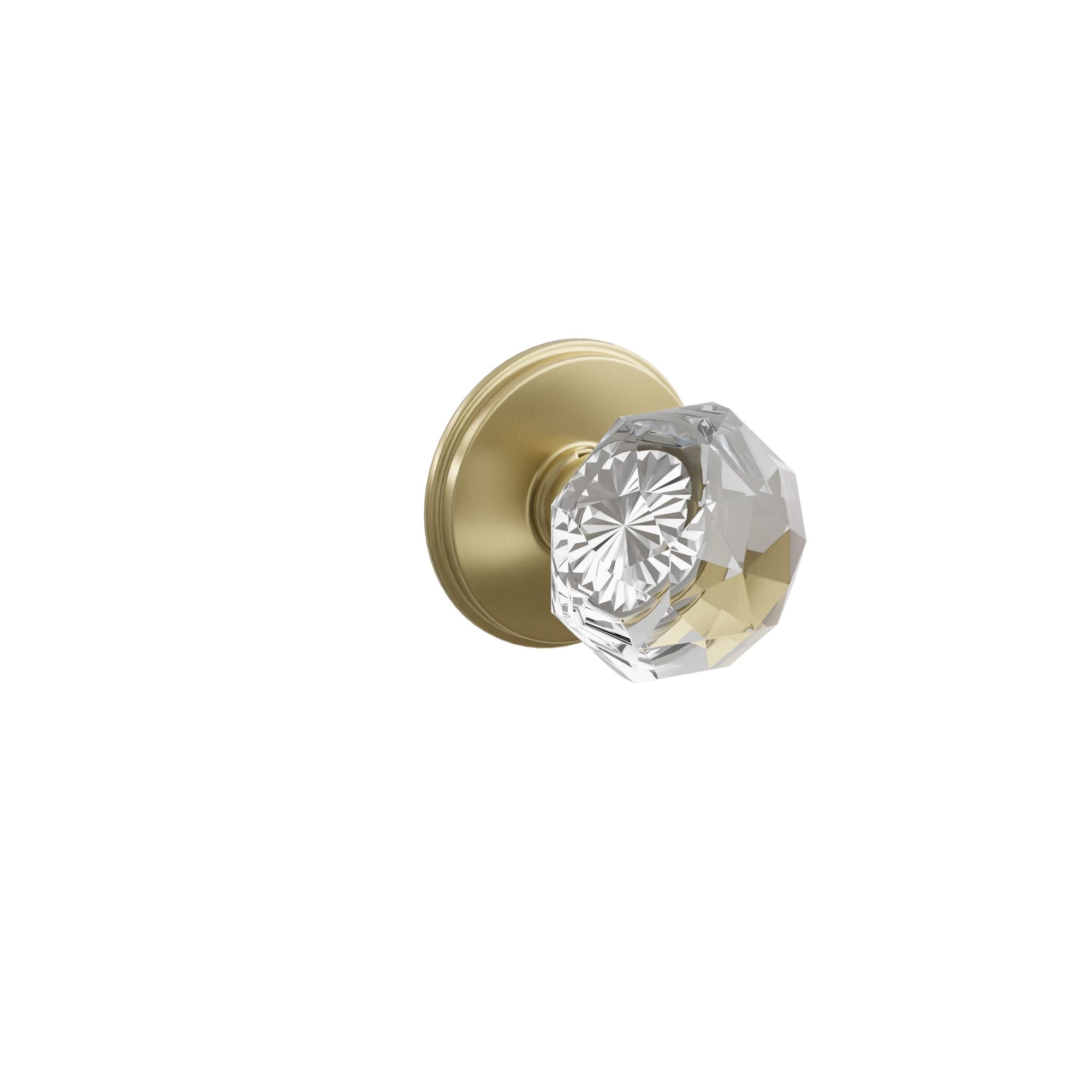 Emtek Concealed Fastener Diamond Glass Knob Set With Watford Rosette
