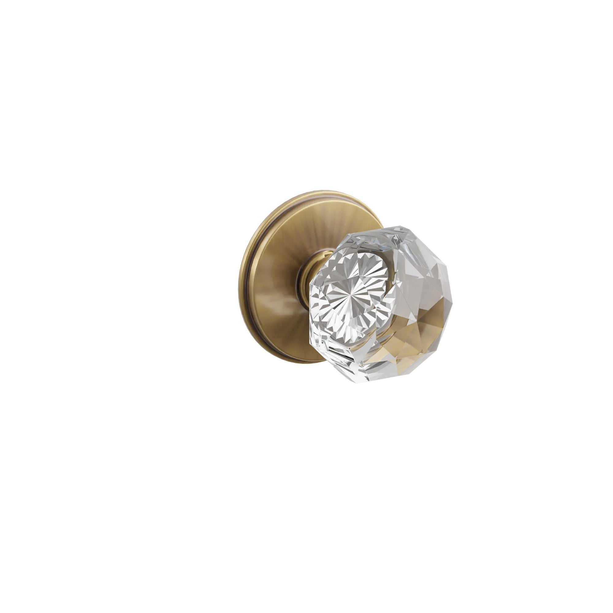 Emtek Concealed Fastener Diamond Glass Knob Set With Watford Rosette