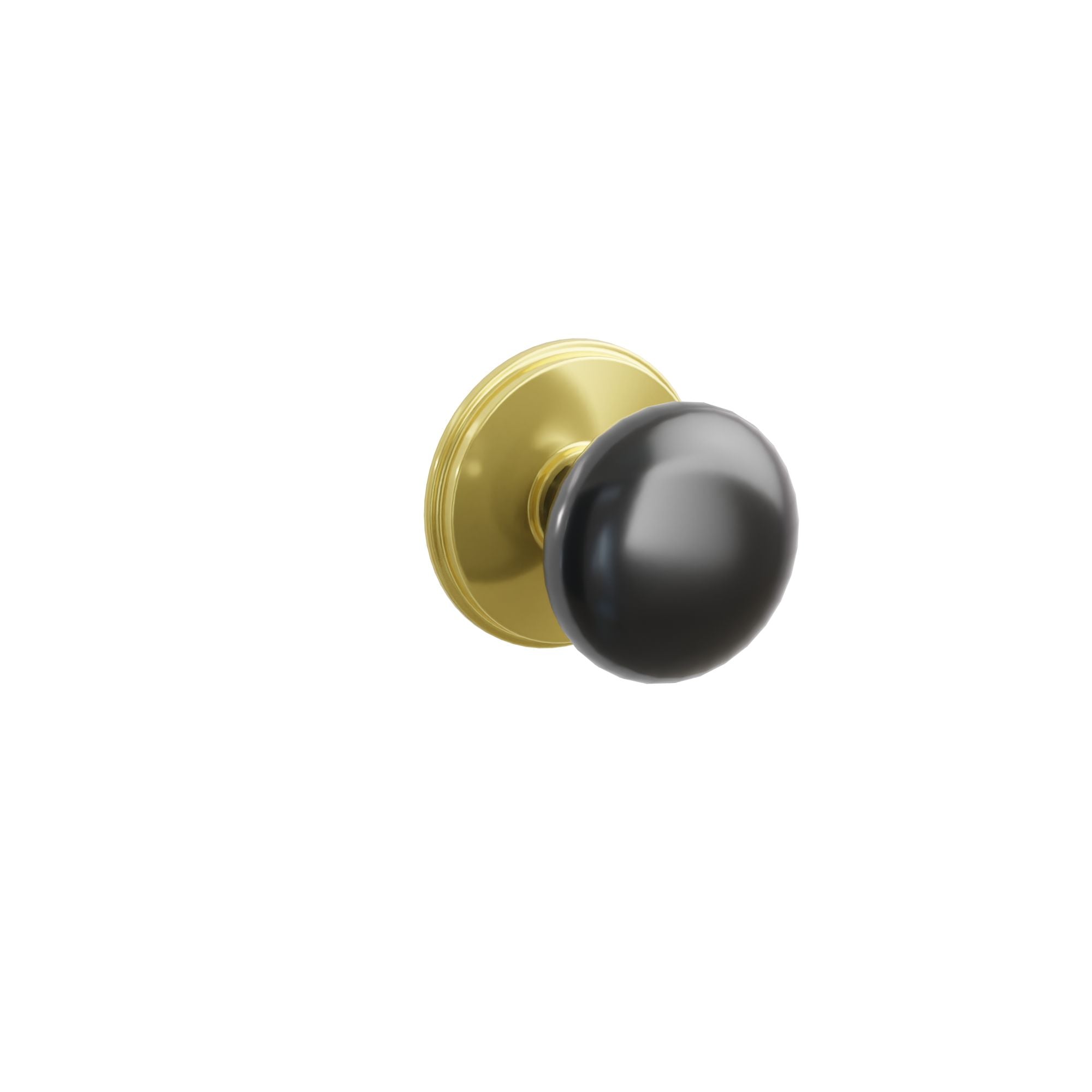 Emtek Concealed Fastener Ebony Porcelain Knob Set With Watford Rosette