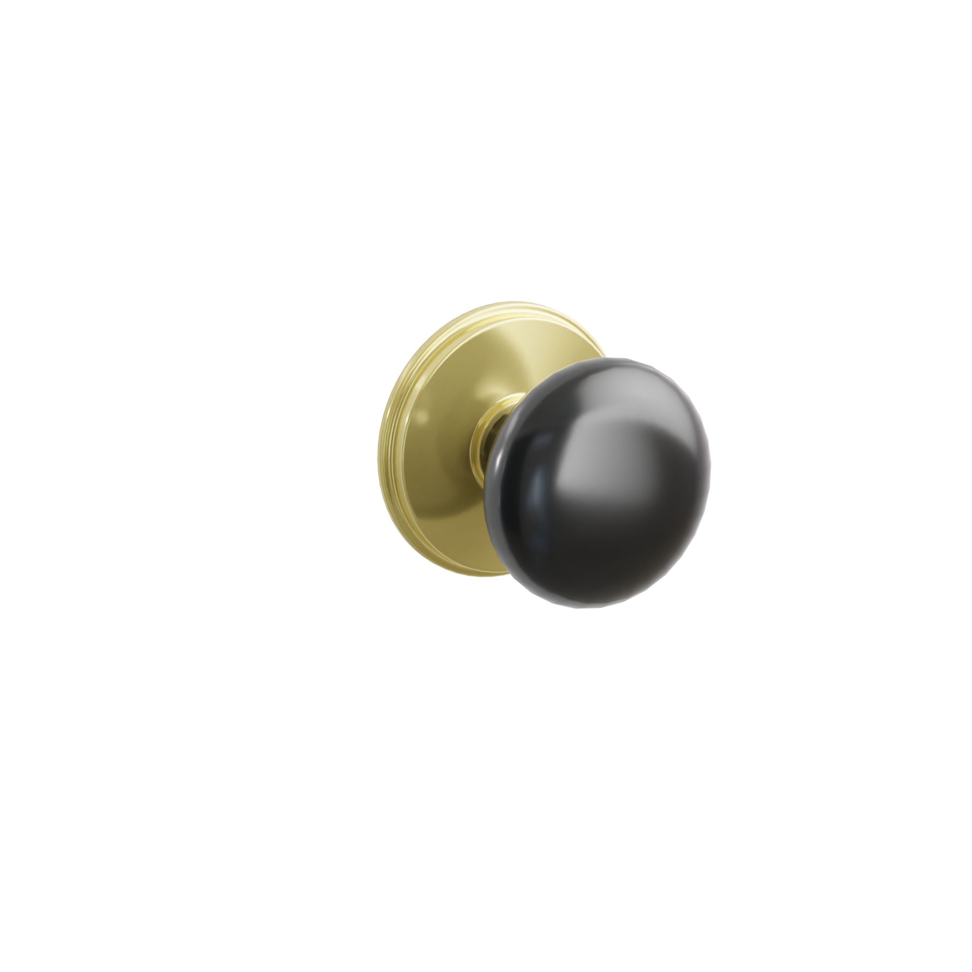 Emtek Concealed Fastener Ebony Porcelain Knob Set With Watford Rosette