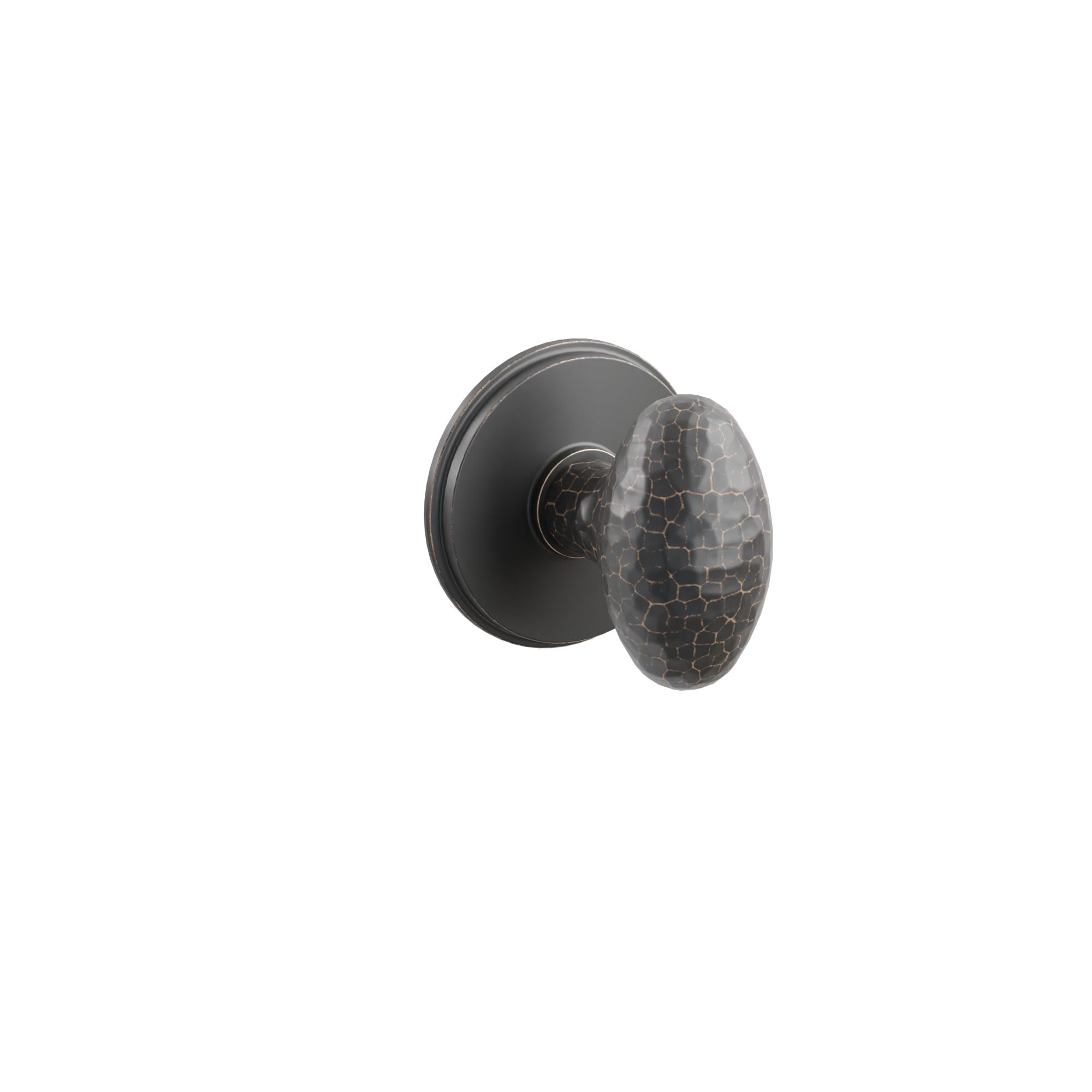 Emtek Concealed Fastener Hammered Egg Knob Set With Watford Rosette