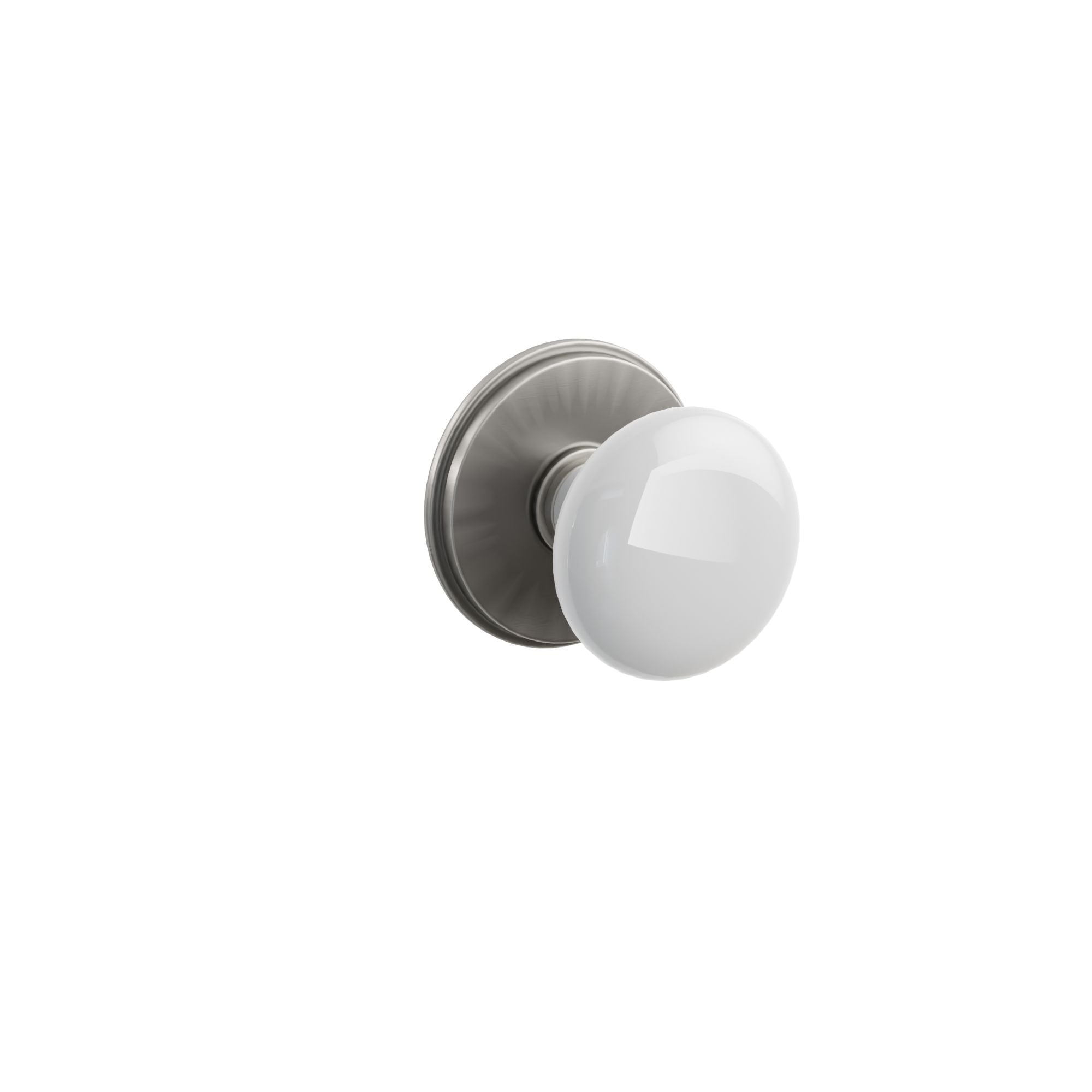 Emtek Ice White Porcelain Knob Set with Watford Rosette