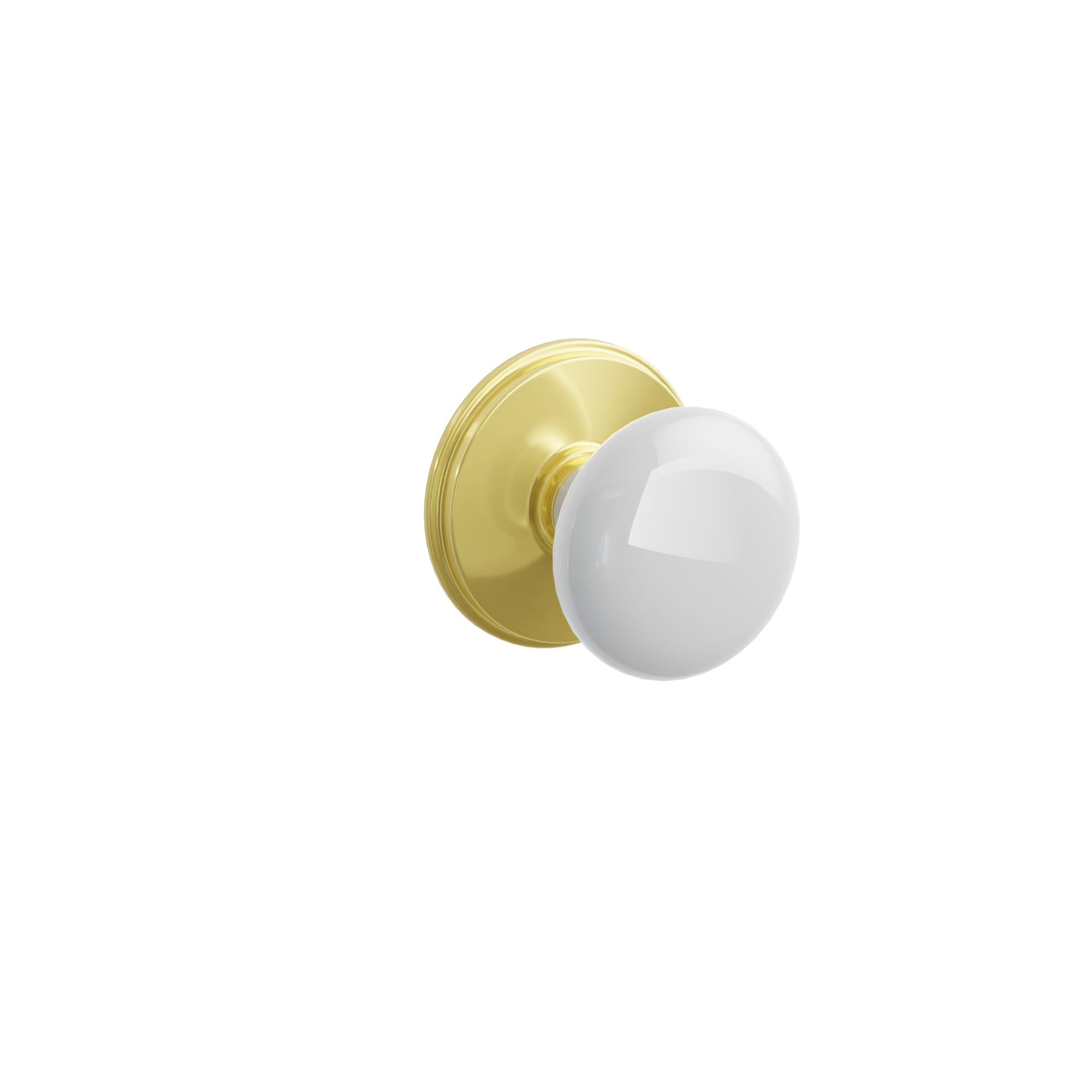 Emtek Ice White Porcelain Knob Set with Watford Rosette