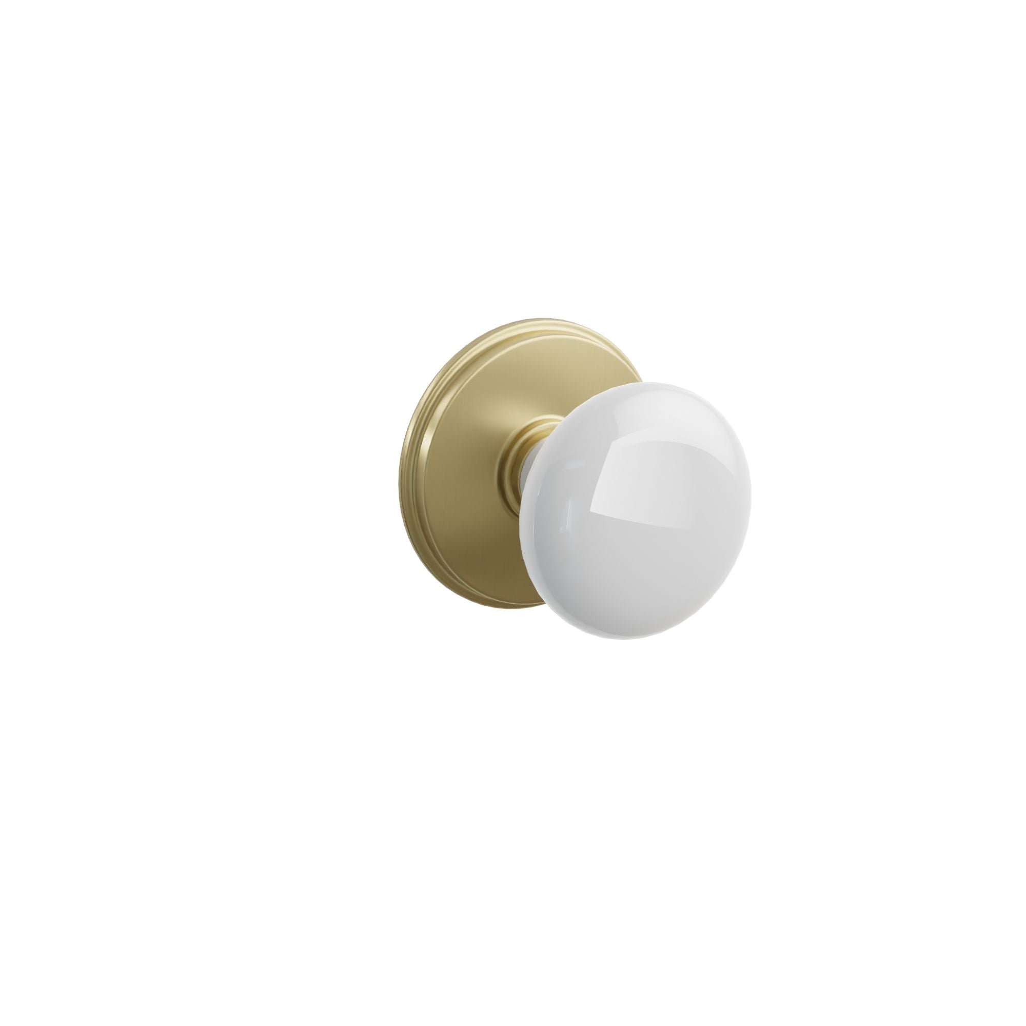 Emtek Ice White Porcelain Knob Set with Watford Rosette