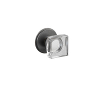 Emtek Modern Square Glass Knob Set with Watford Rosette