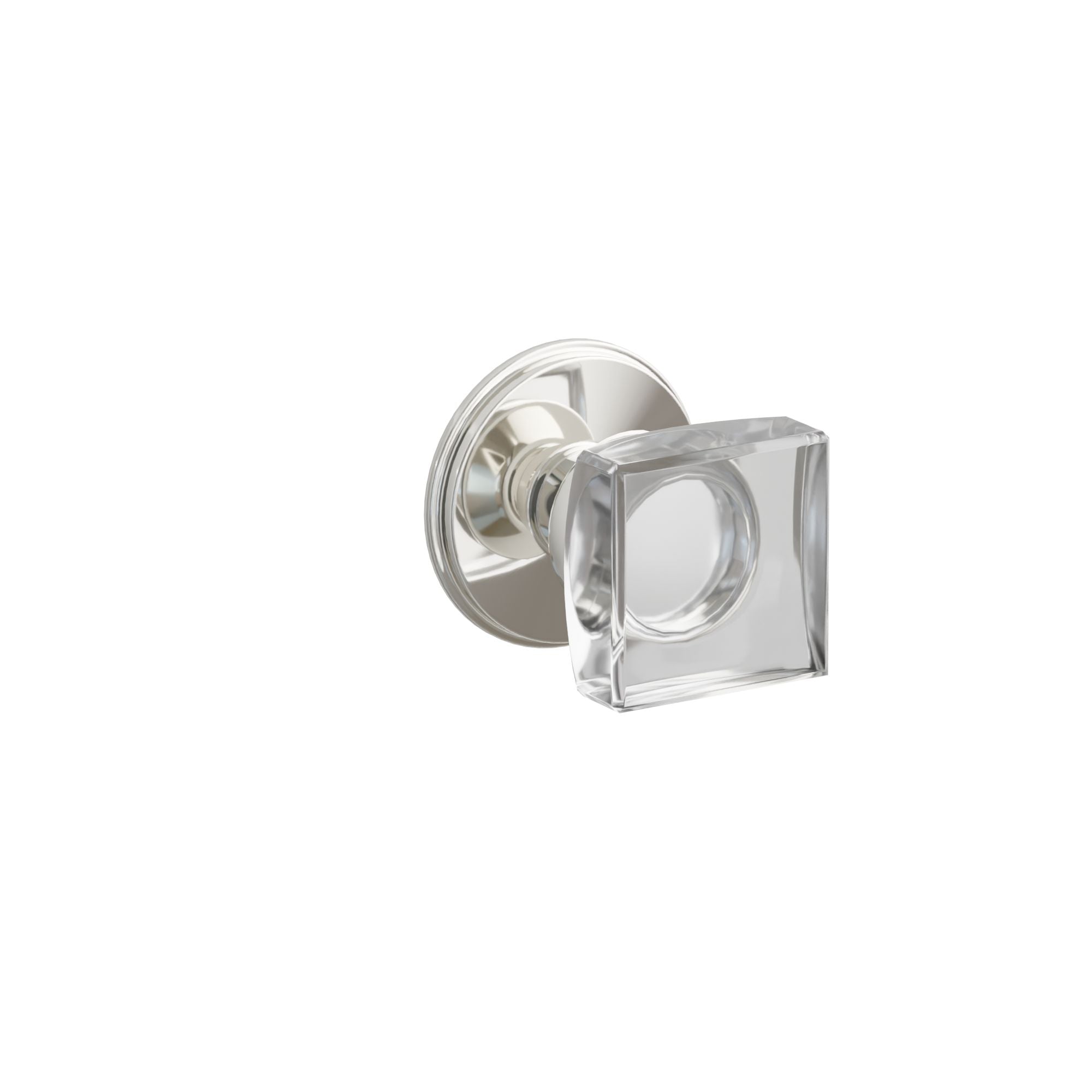 Emtek Modern Square Glass Knob Set with Watford Rosette