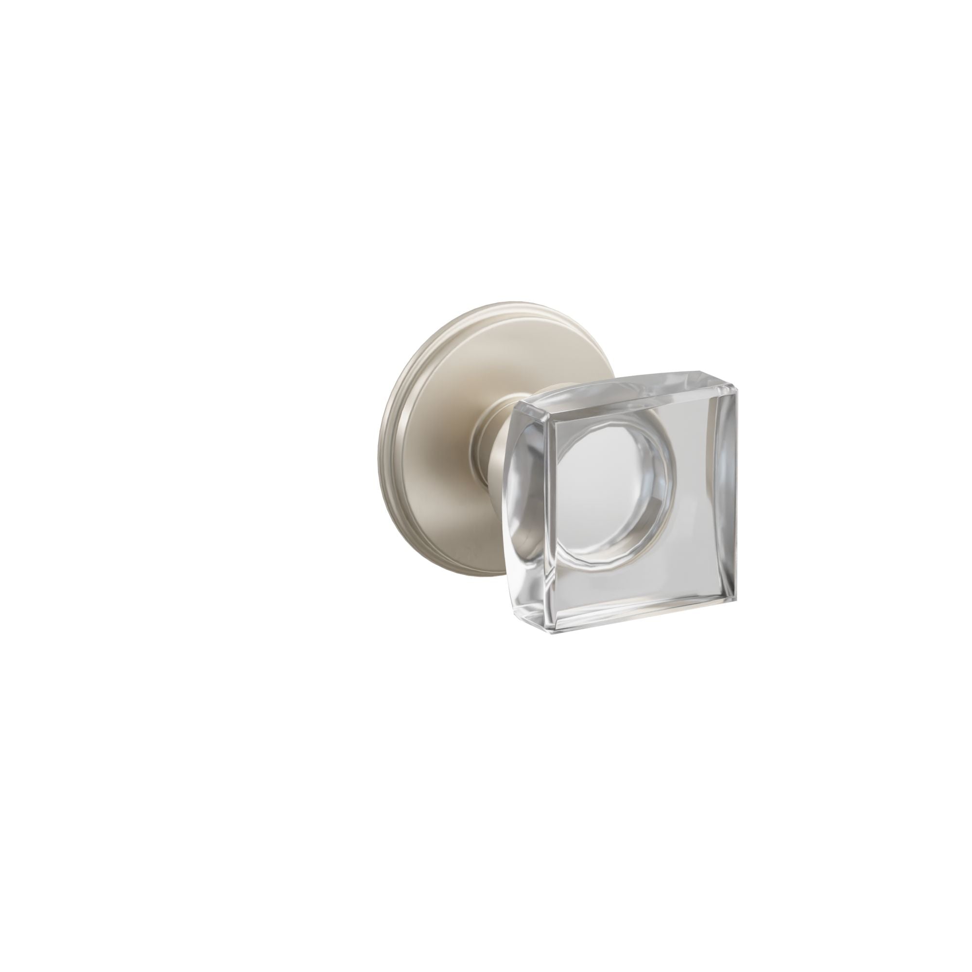 Emtek Concealed Fastener Modern Square Glass Knob Set With Watford Rosette