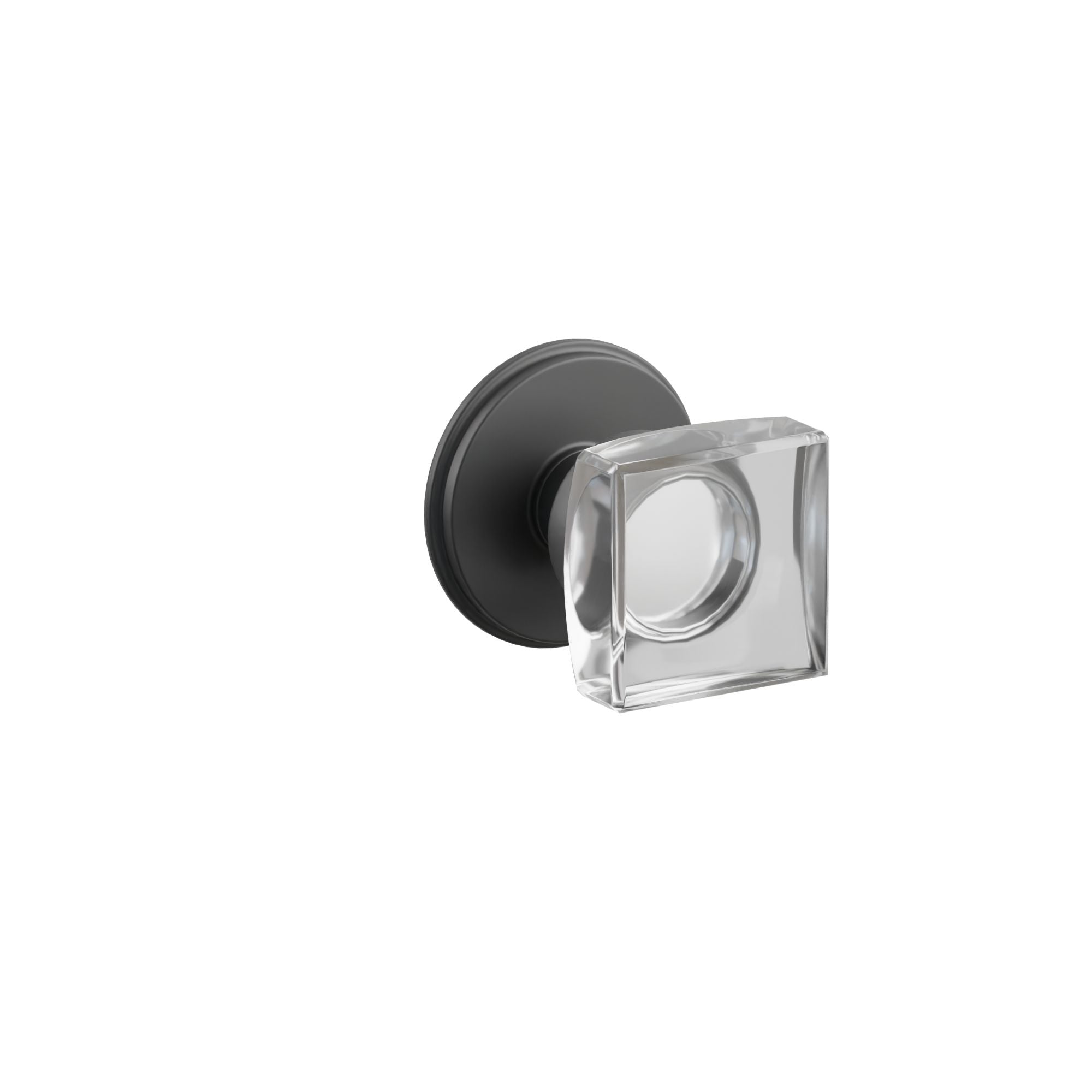Emtek Modern Square Glass Knob Set with Watford Rosette