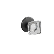 Emtek Concealed Fastener Modern Square Glass Knob Set With Watford Rosette