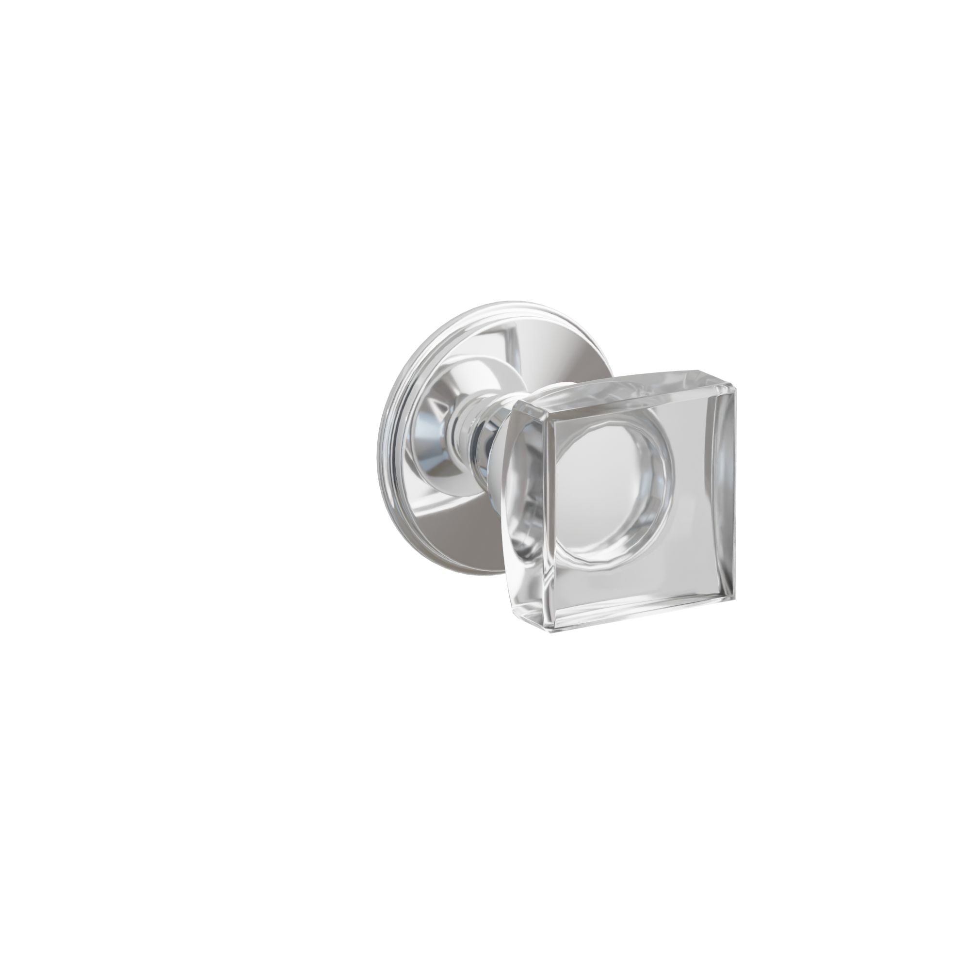 Emtek Concealed Fastener Modern Square Glass Knob Set With Watford Rosette