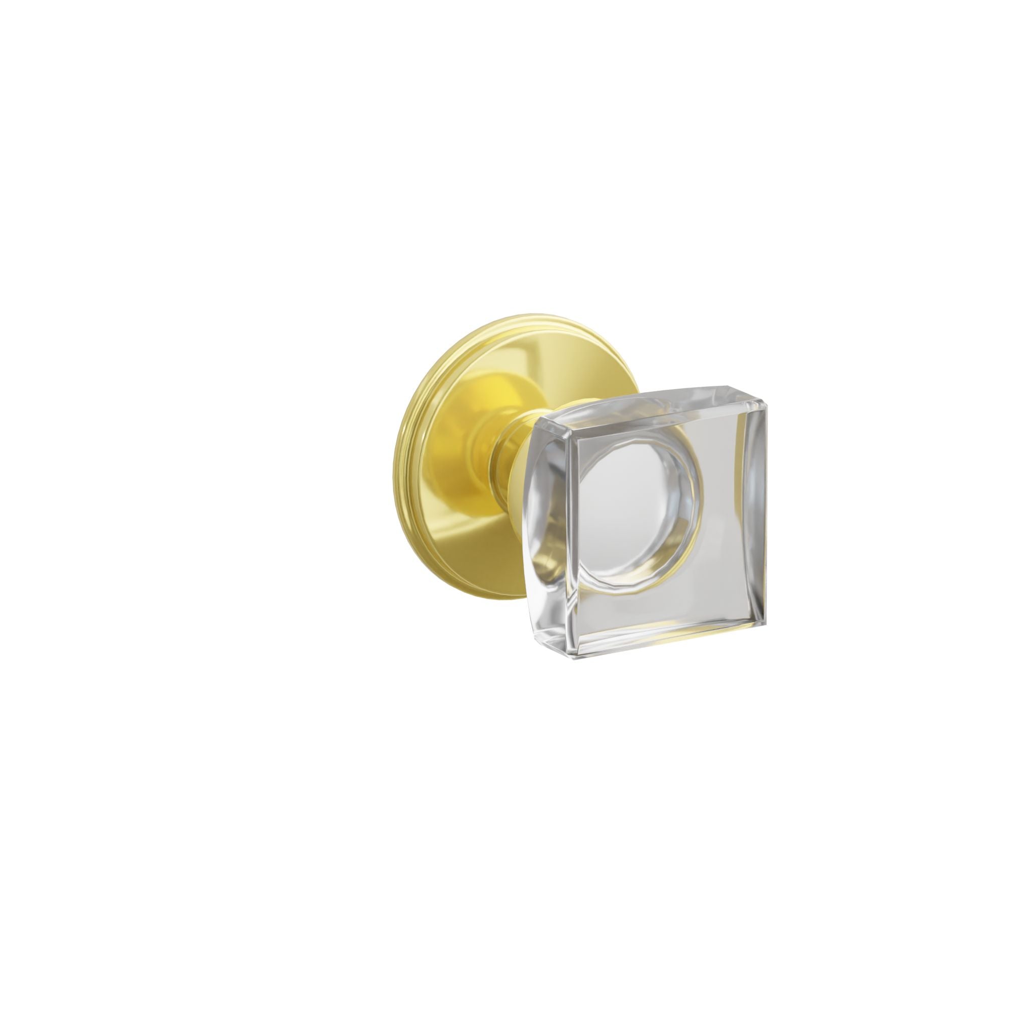 Emtek Modern Square Glass Knob Set with Watford Rosette