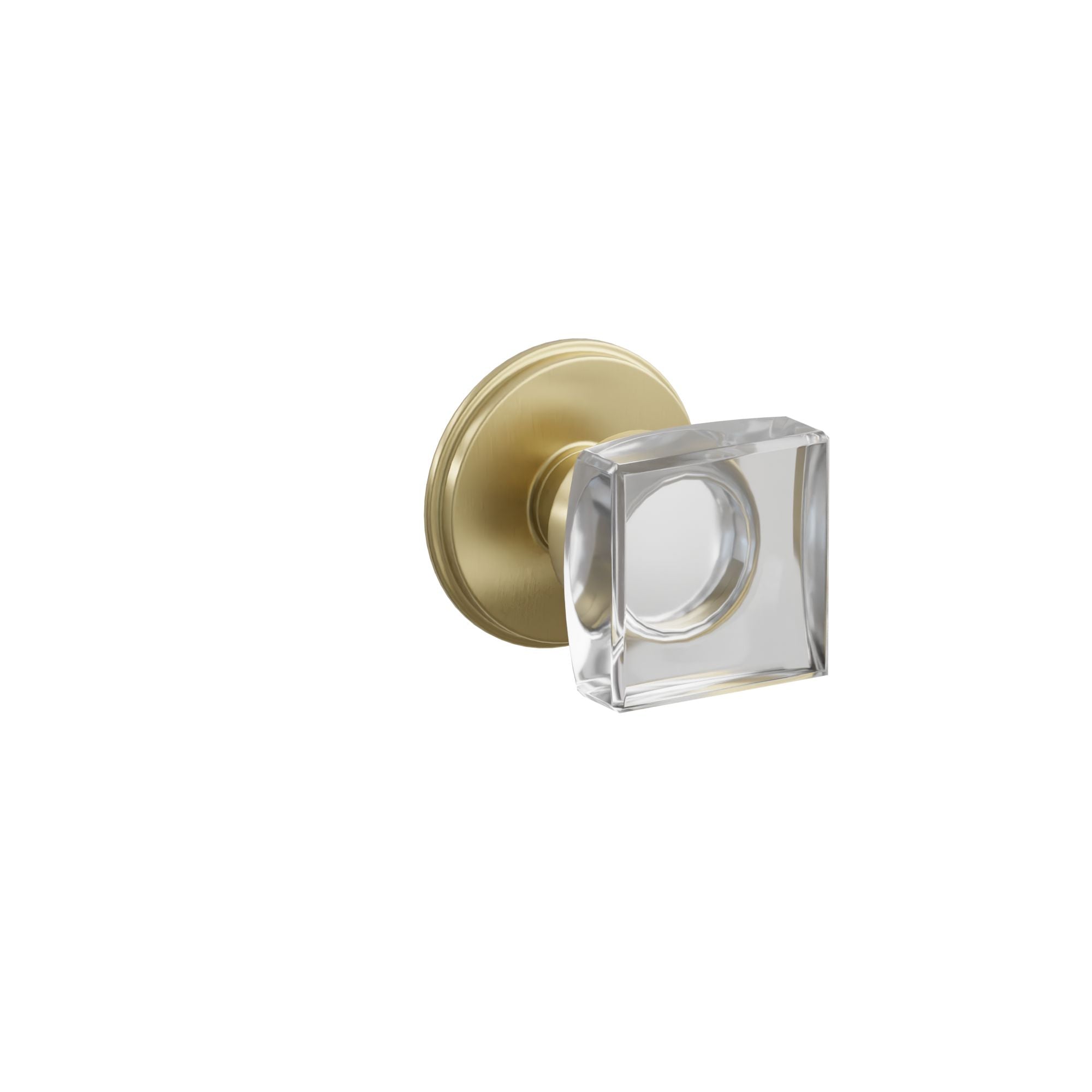 Emtek Modern Square Glass Knob Set with Watford Rosette