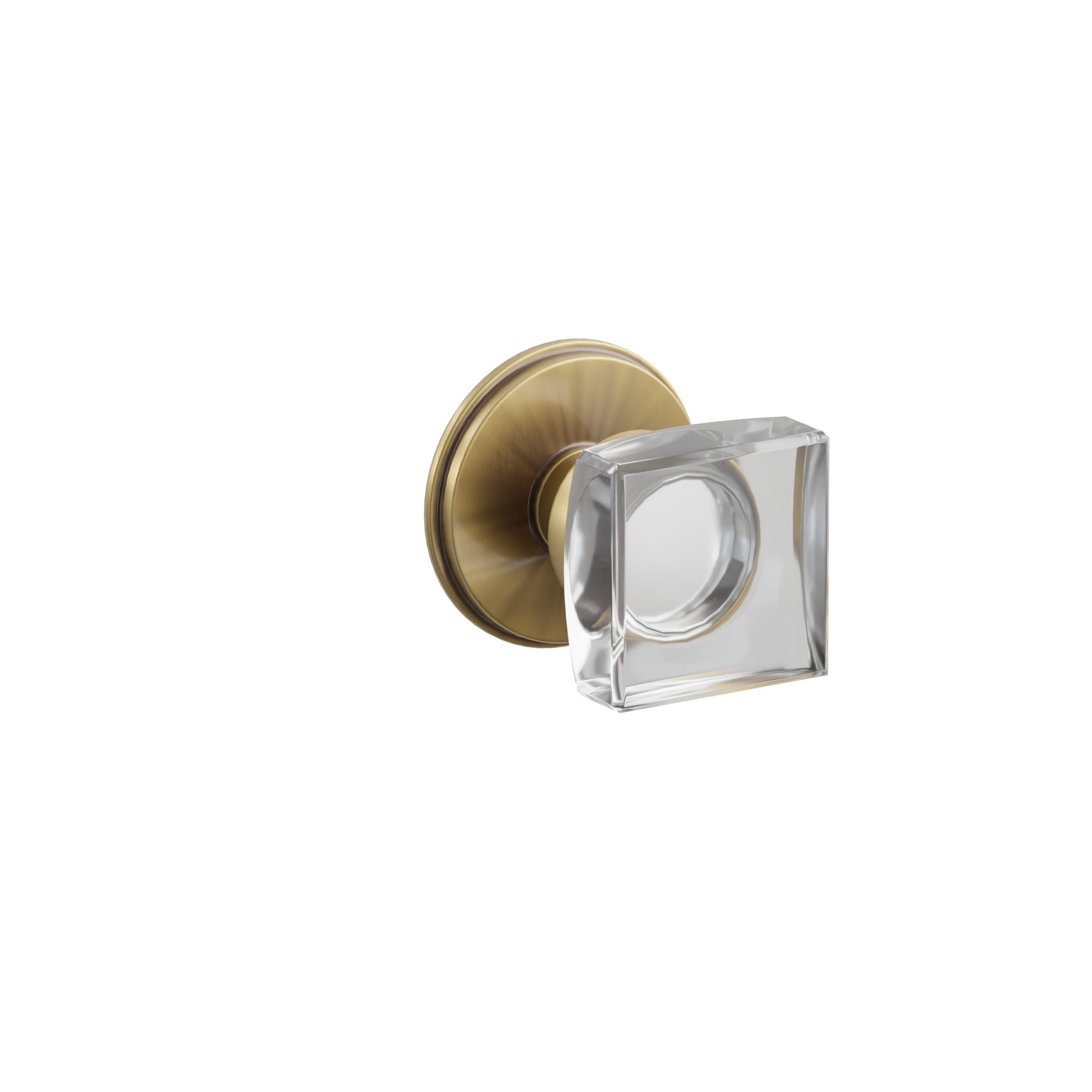 Emtek Concealed Fastener Modern Square Glass Knob Set With Watford Rosette