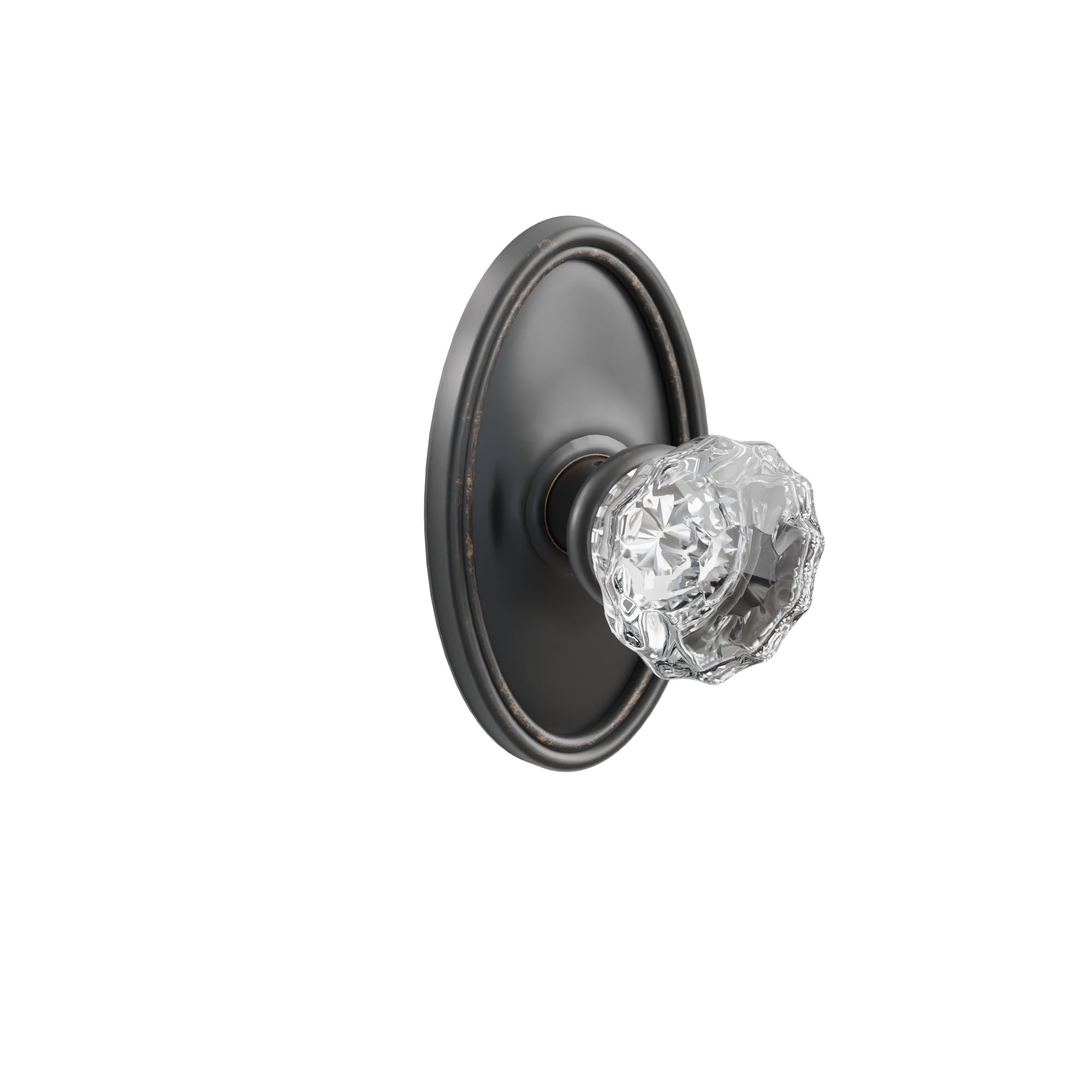 Emtek Concealed Fastener Astoria Glass Knob Set With Oval Rosette