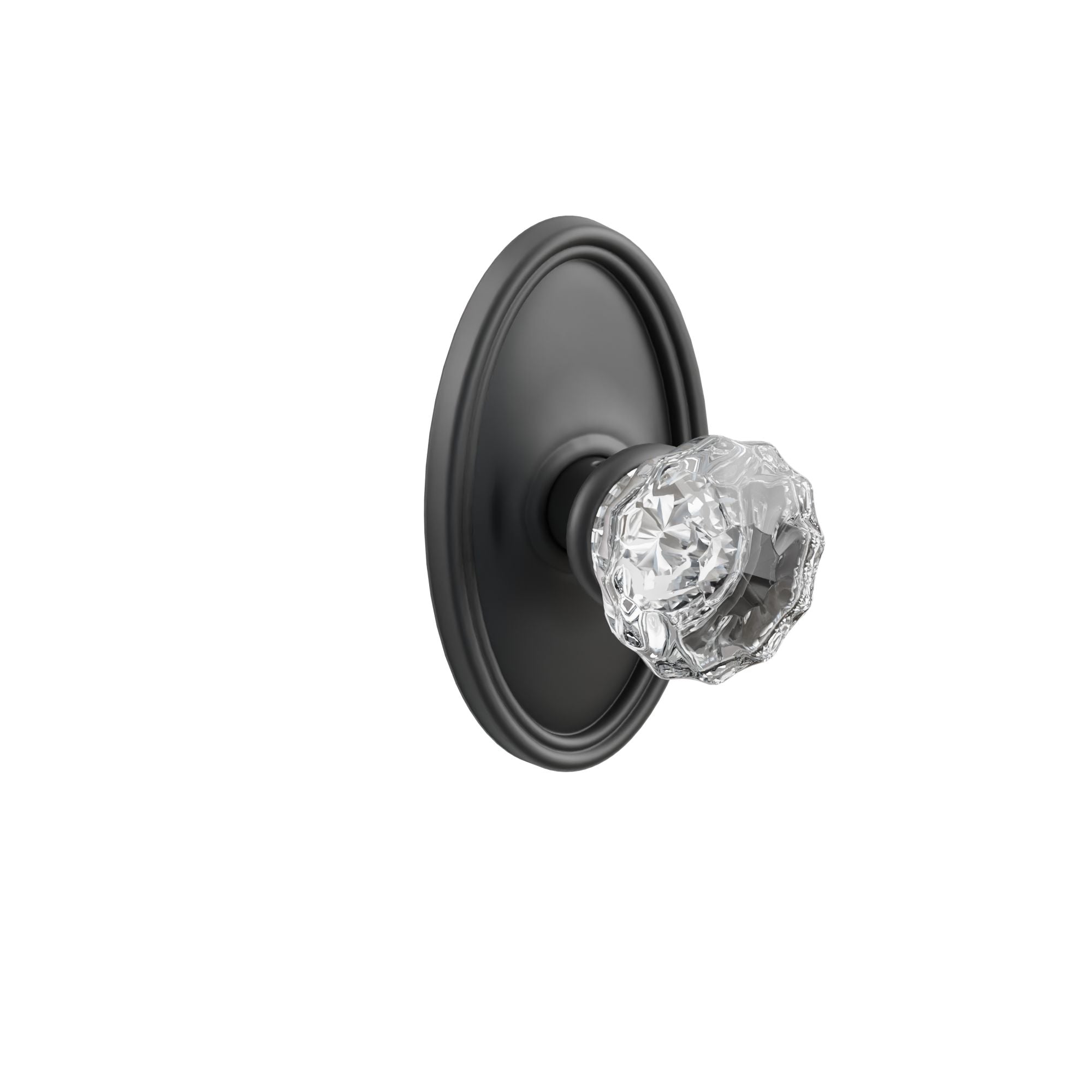Emtek Concealed Fastener Astoria Glass Knob Set With Oval Rosette
