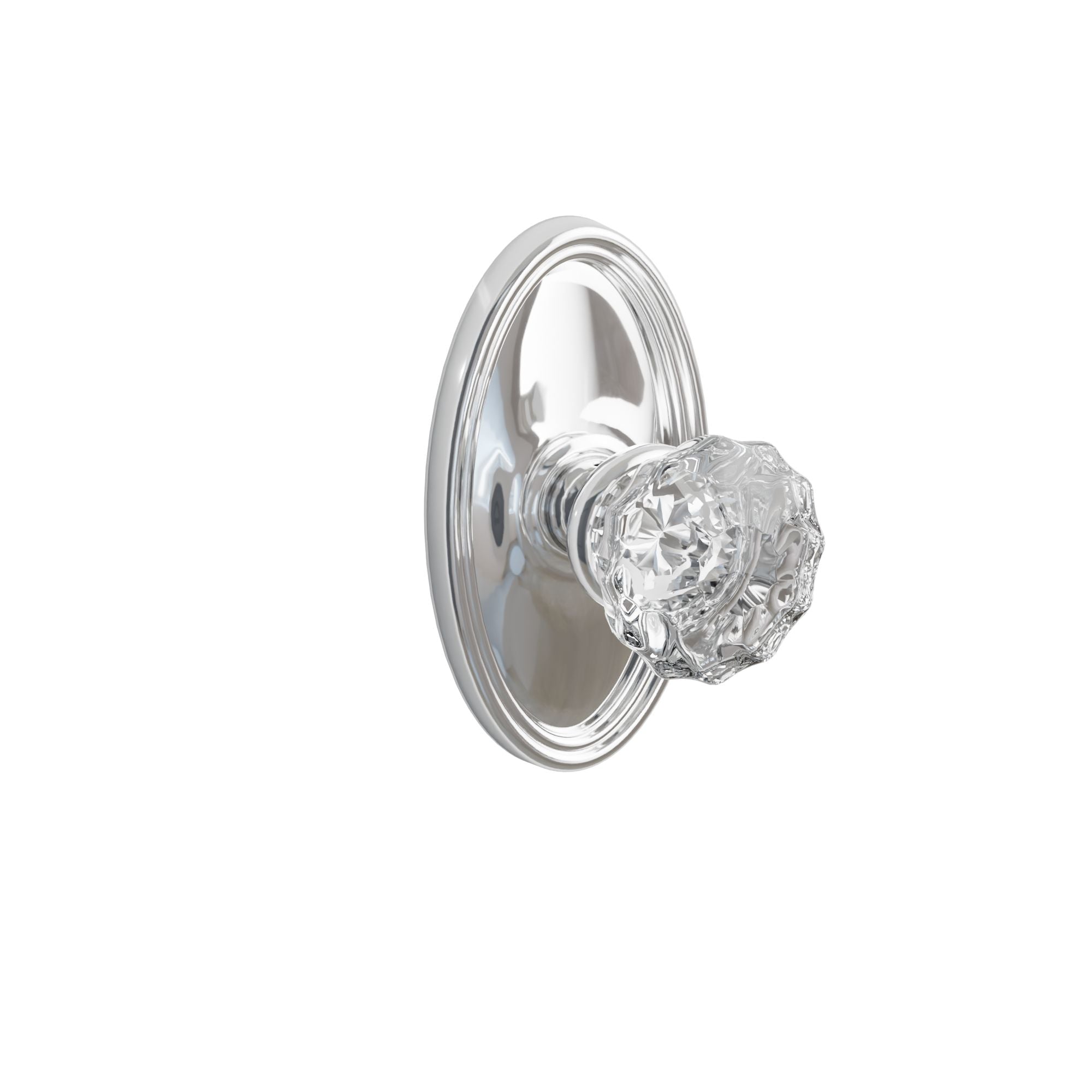 Emtek Concealed Fastener Astoria Glass Knob Set With Oval Rosette