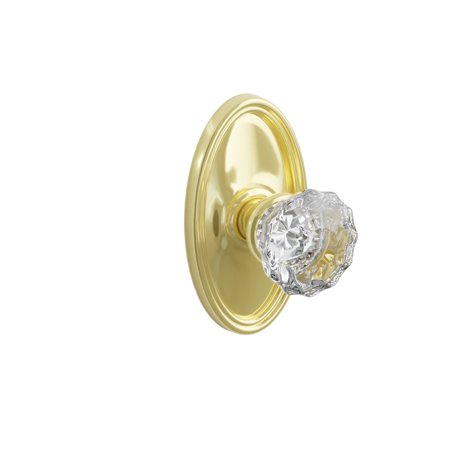 Emtek Concealed Fastener Astoria Glass Knob Set With Oval Rosette