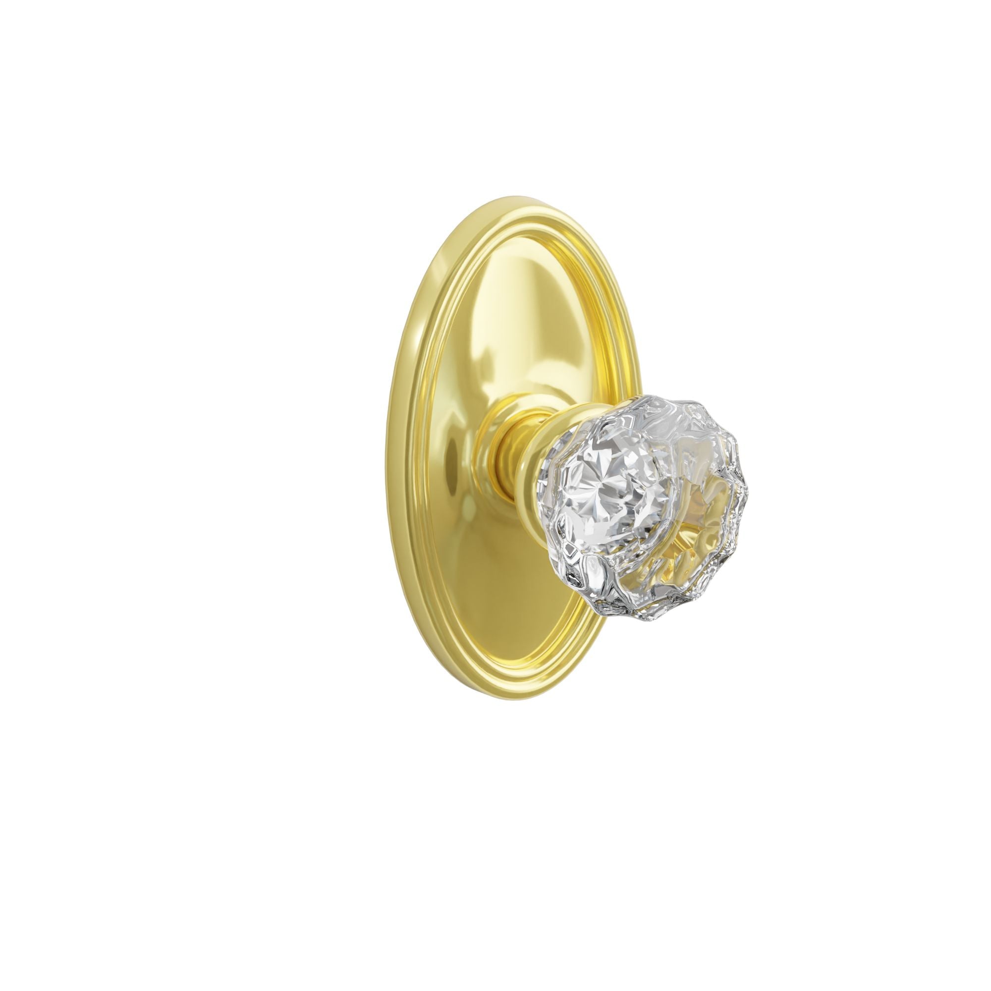 Emtek Concealed Fastener Astoria Glass Knob Set With Oval Rosette