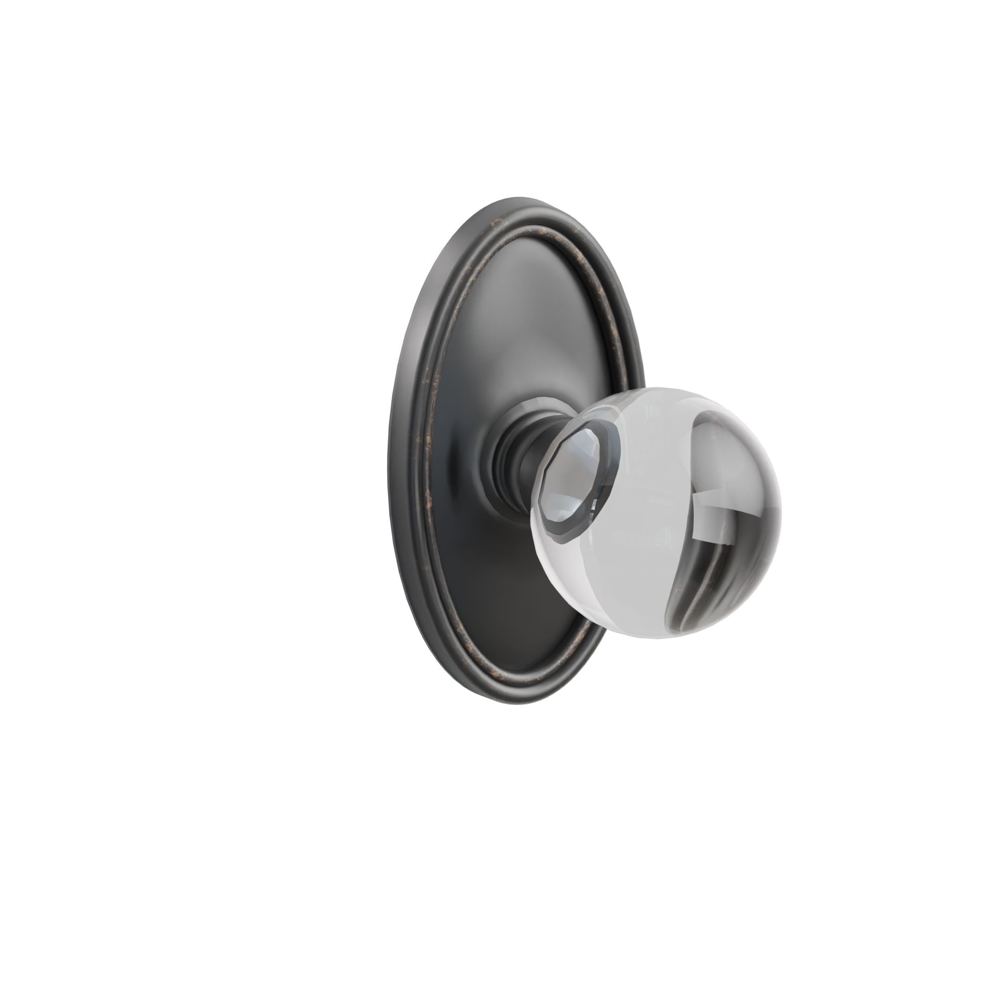 Emtek Bristol Glass Knob Set with Oval Rosette