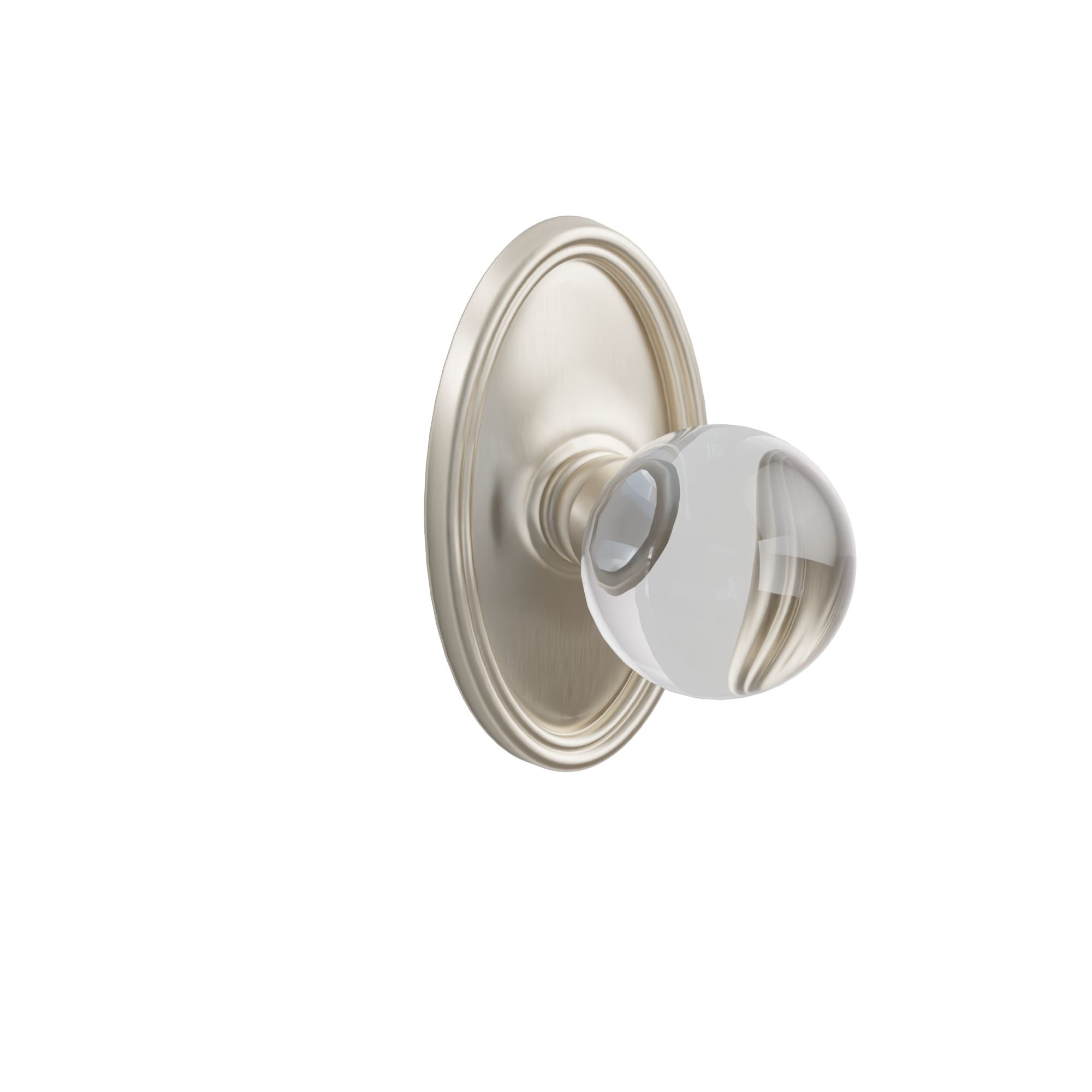 Emtek Concealed Fastener Bristol Glass Knob Set With Oval Rosette