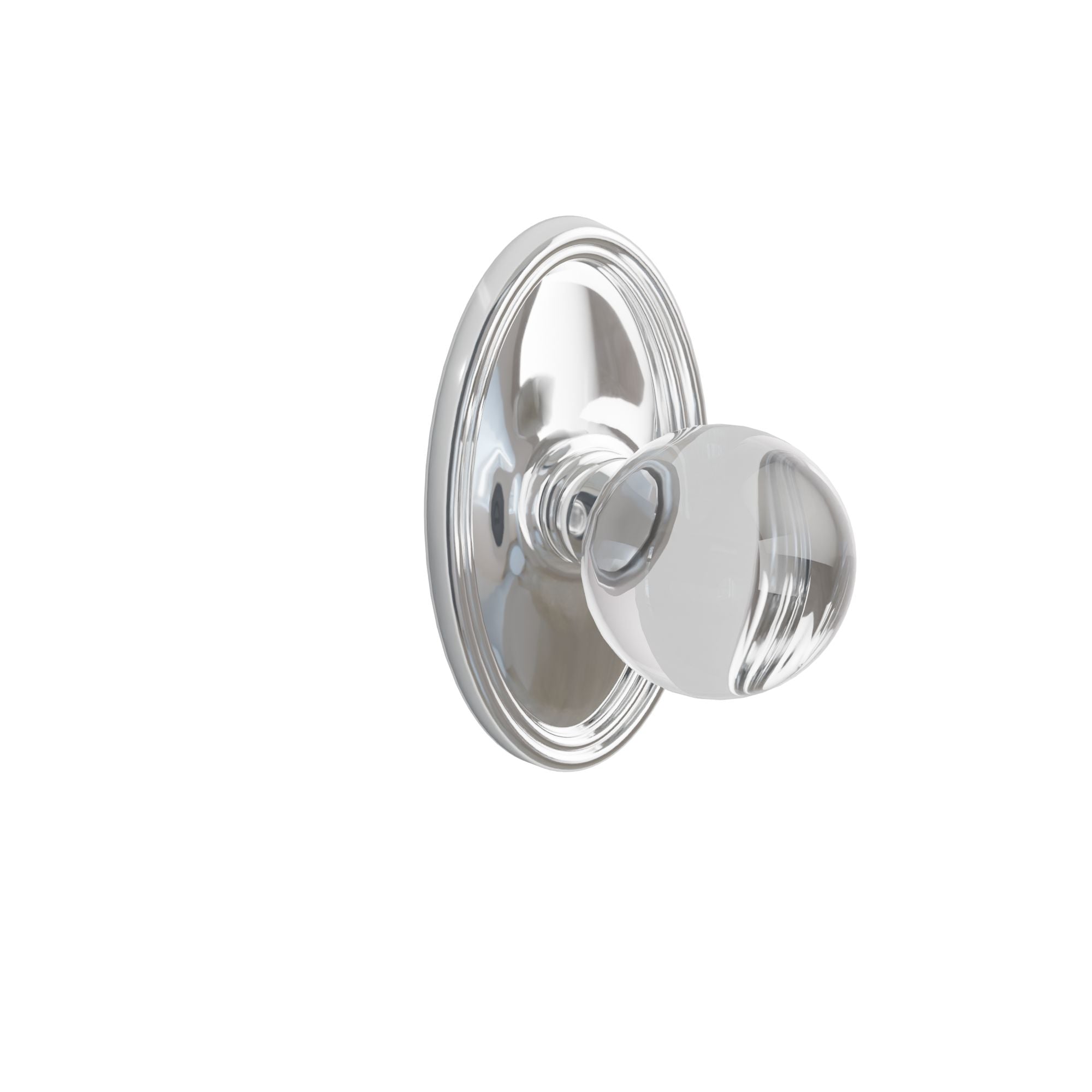 Emtek Bristol Glass Knob Set with Oval Rosette