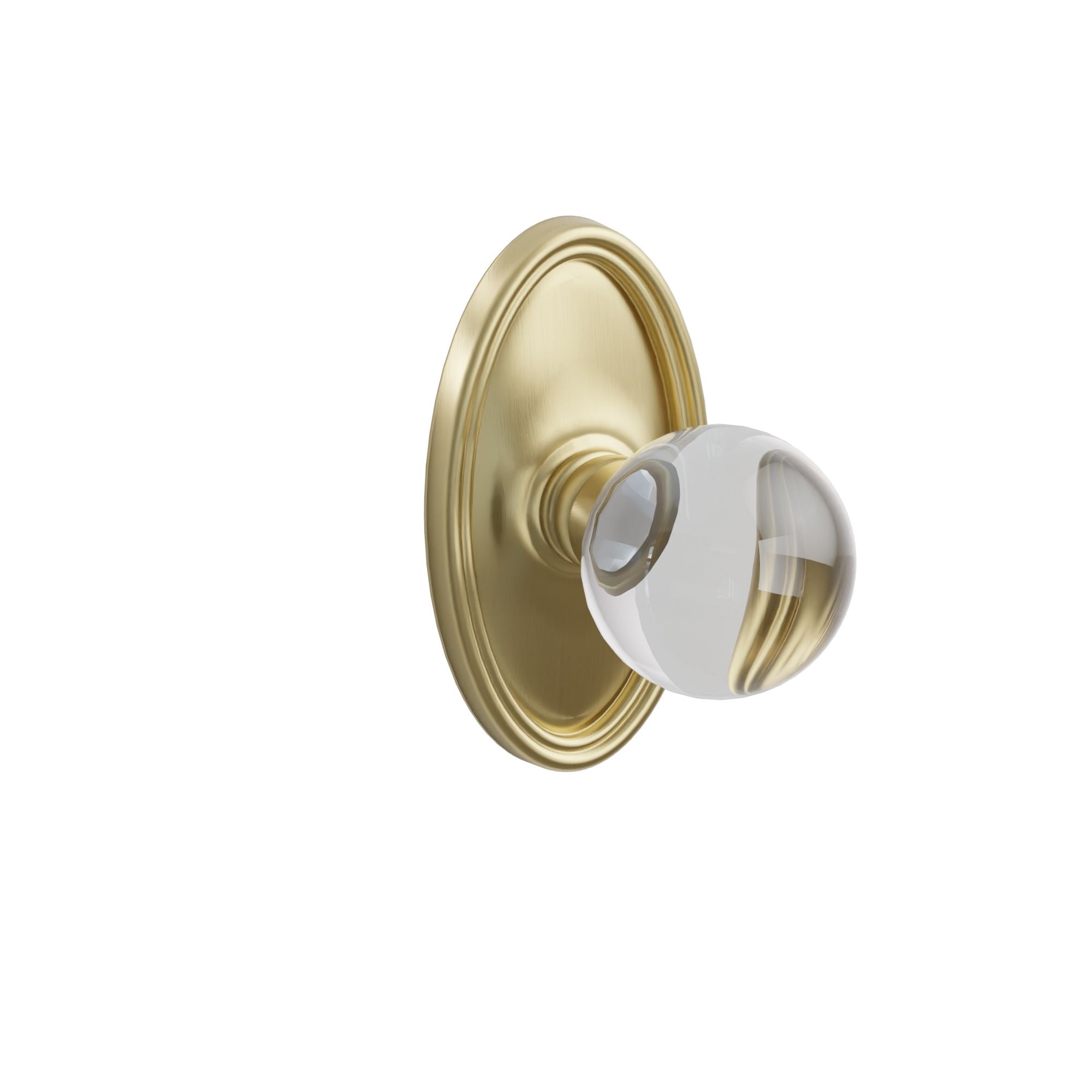 Emtek Concealed Fastener Bristol Glass Knob Set With Oval Rosette