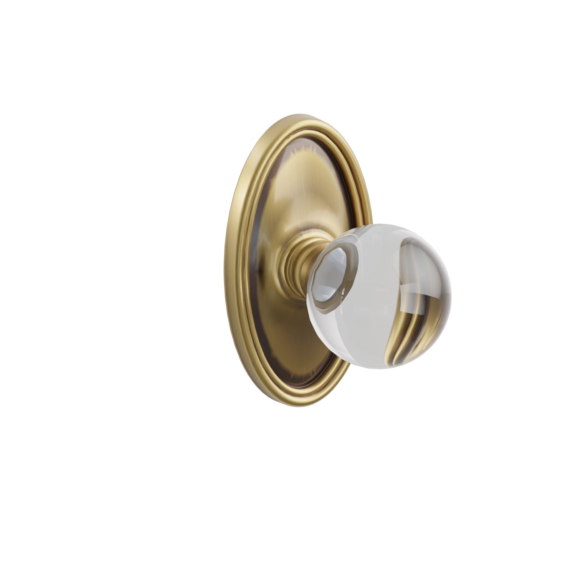 Emtek Bristol Glass Knob Set with Oval Rosette