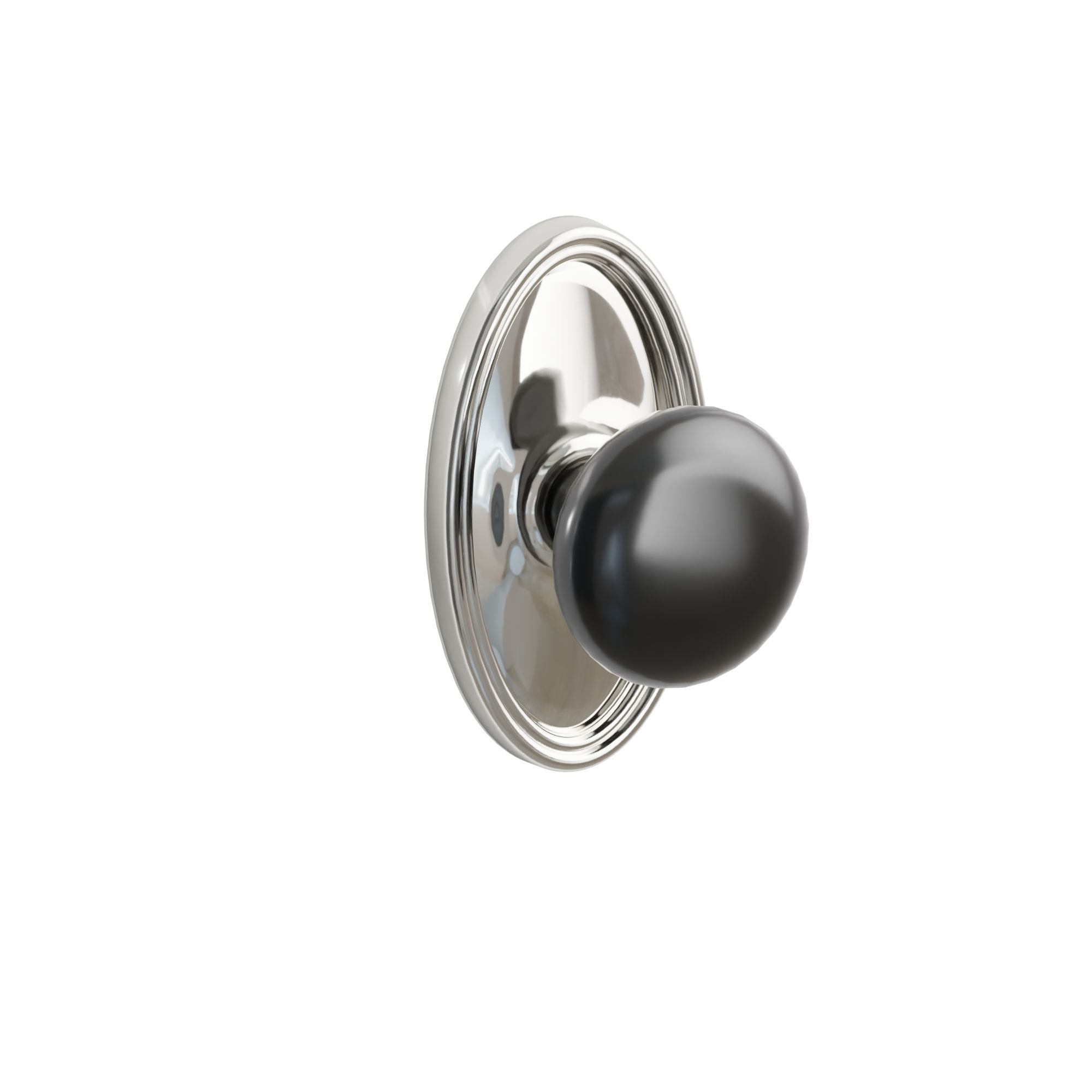 Emtek Ebony Porcelain Knob Set with Oval Rosette