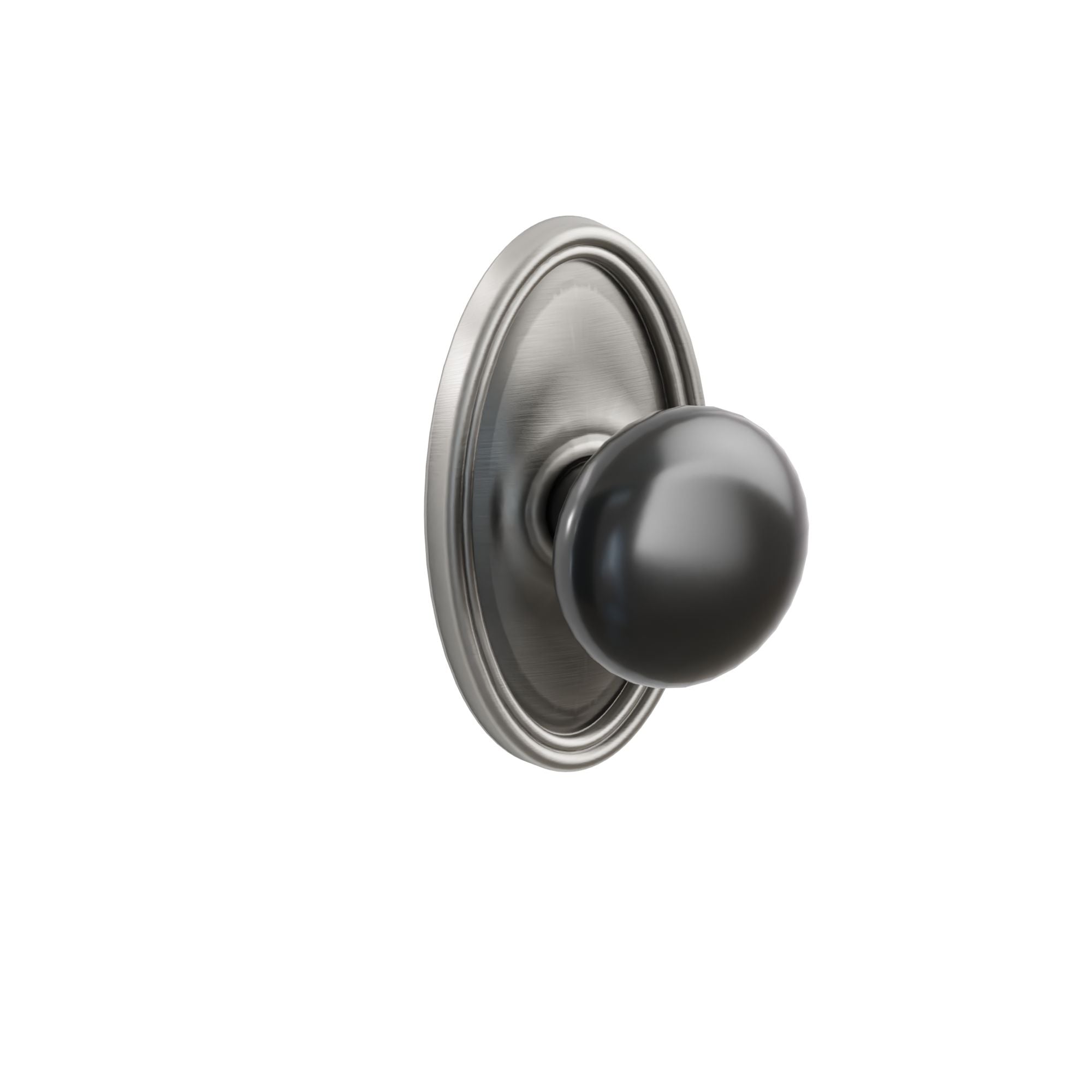 Emtek Ebony Porcelain Knob Set with Oval Rosette