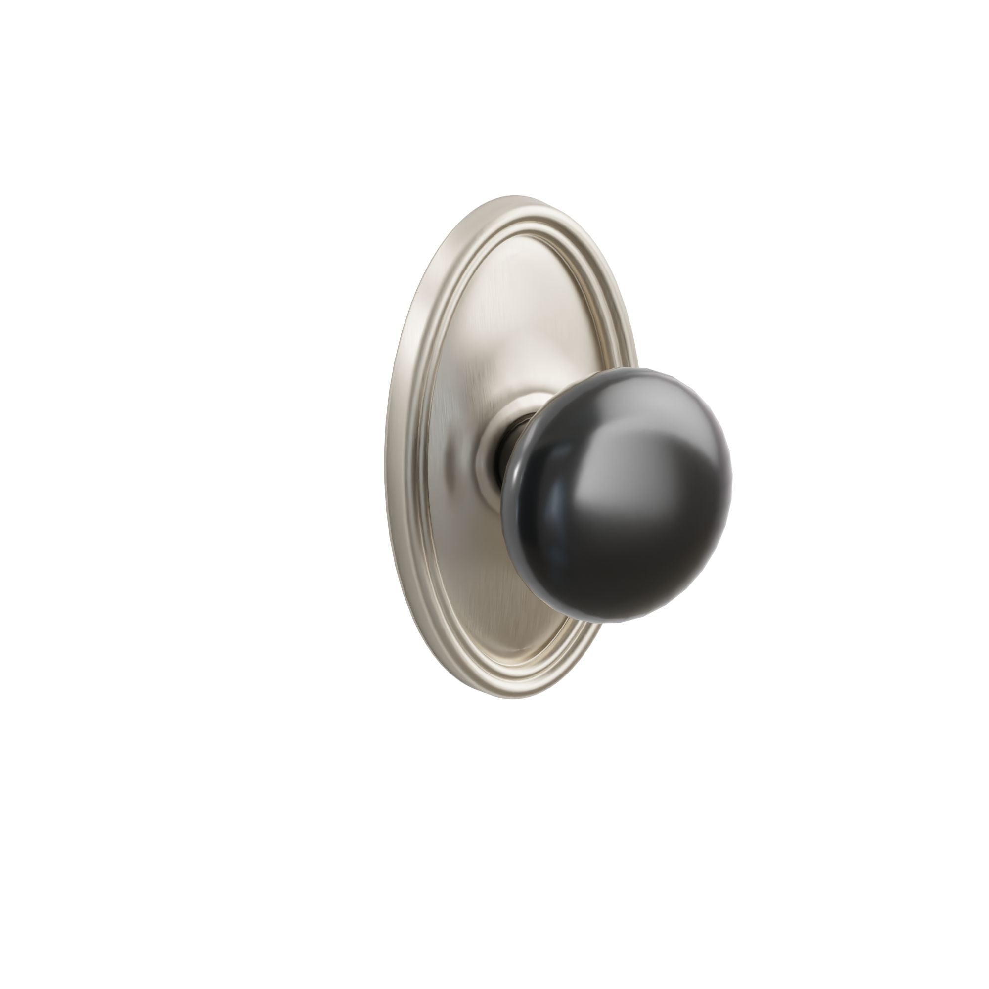 Emtek Concealed Fastener Ebony Porcelain Knob Set With Oval Rosette
