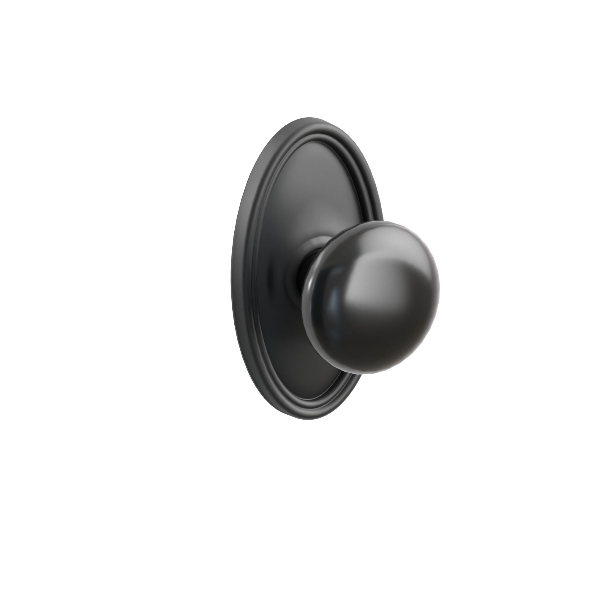 Emtek Concealed Fastener Ebony Porcelain Knob Set With Oval Rosette