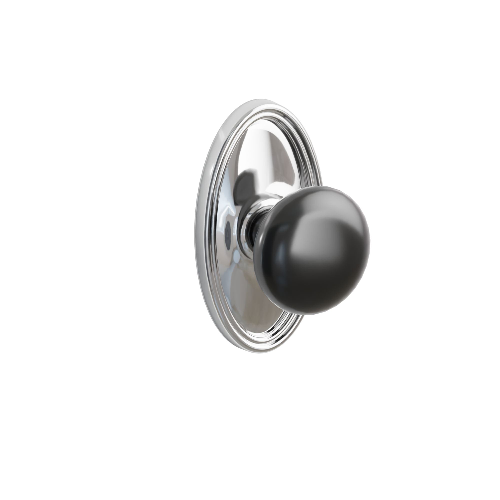 Emtek Ebony Porcelain Knob Set with Oval Rosette