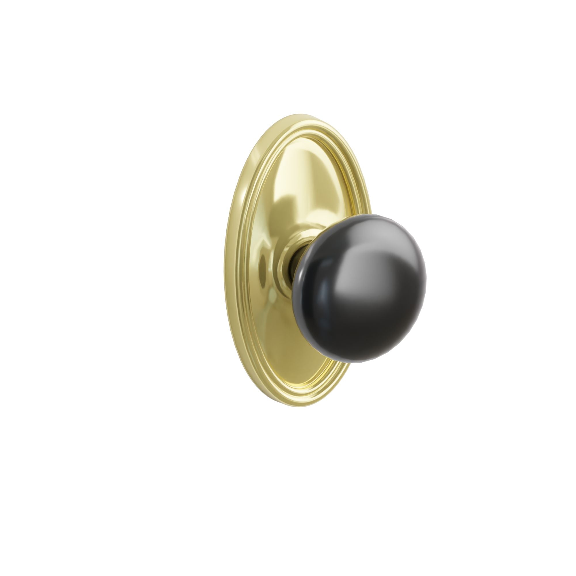Emtek Ebony Porcelain Knob Set with Oval Rosette